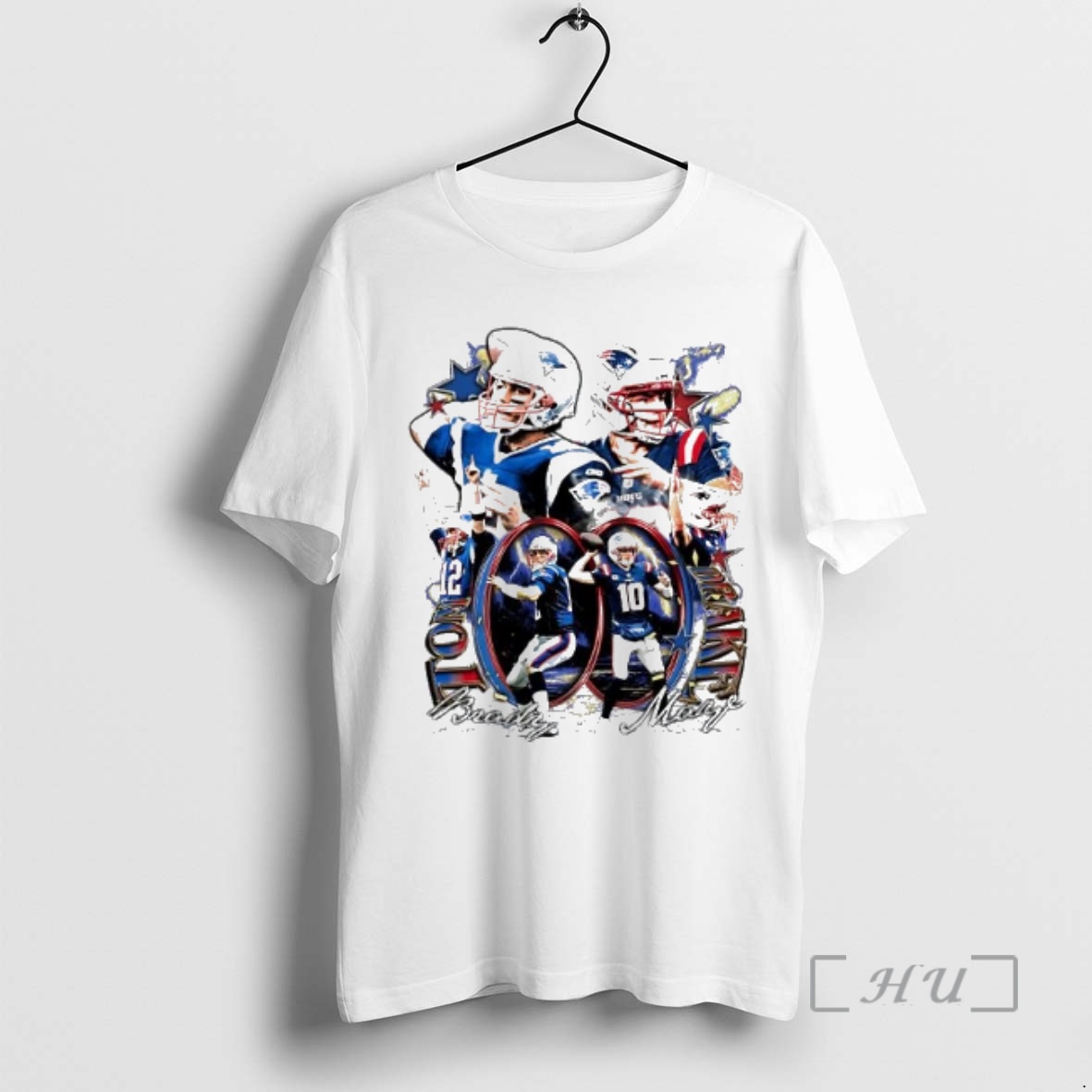 Officials Tom Brady And Drake Maye Picture Collage Patriots Super Bowl Lx Tee Premium T Shirts Sweater Hoodie