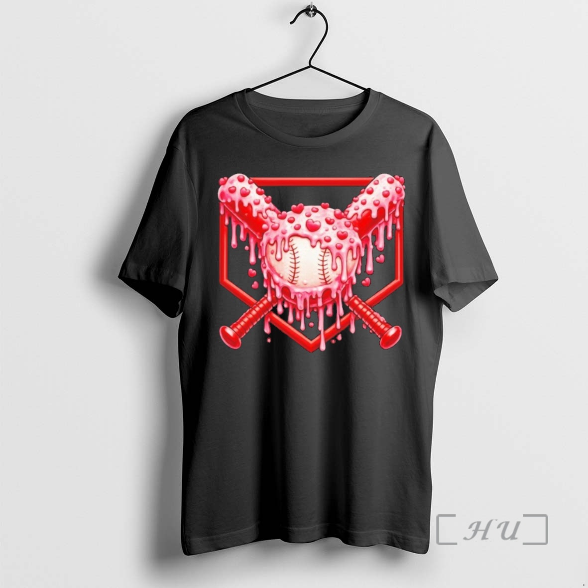 Officials Valentines Day Love Baseball Ice Cream Drip Heart Premium T Shirts Sweater Hoodie