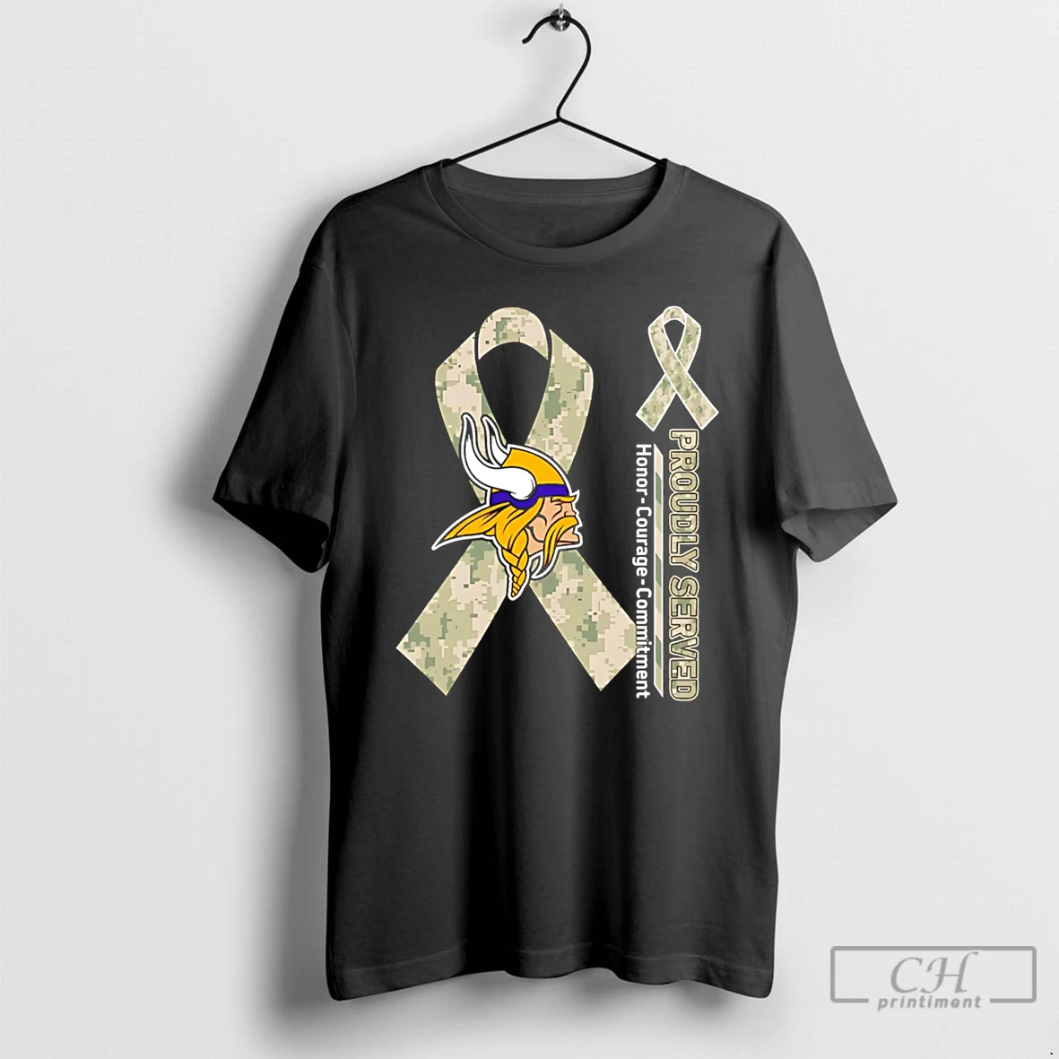 Premium Minnesota Vikings Proudly Served Honor Courage Commitment T Shirts Sweater Hoodie