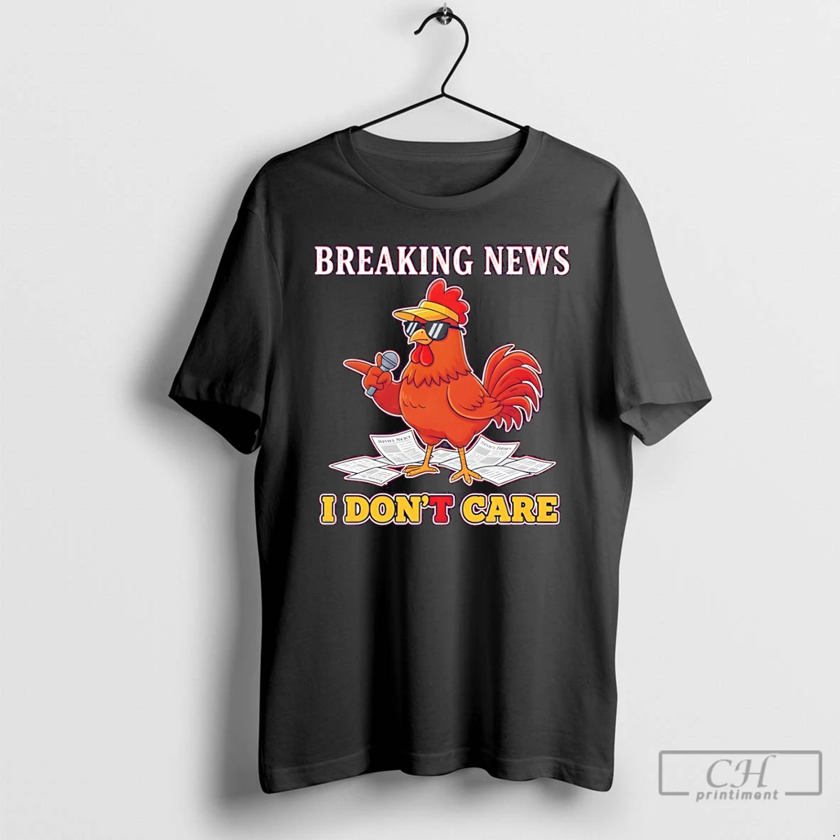 Premium Rooster Breaking News I Dont Care T Shirts Sweater Hoodie