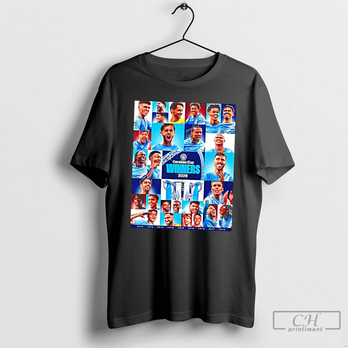 Classic Manchester City 2026 Carabao Cup Winners Members Photo Combined T Shirts Sweater Hoodie