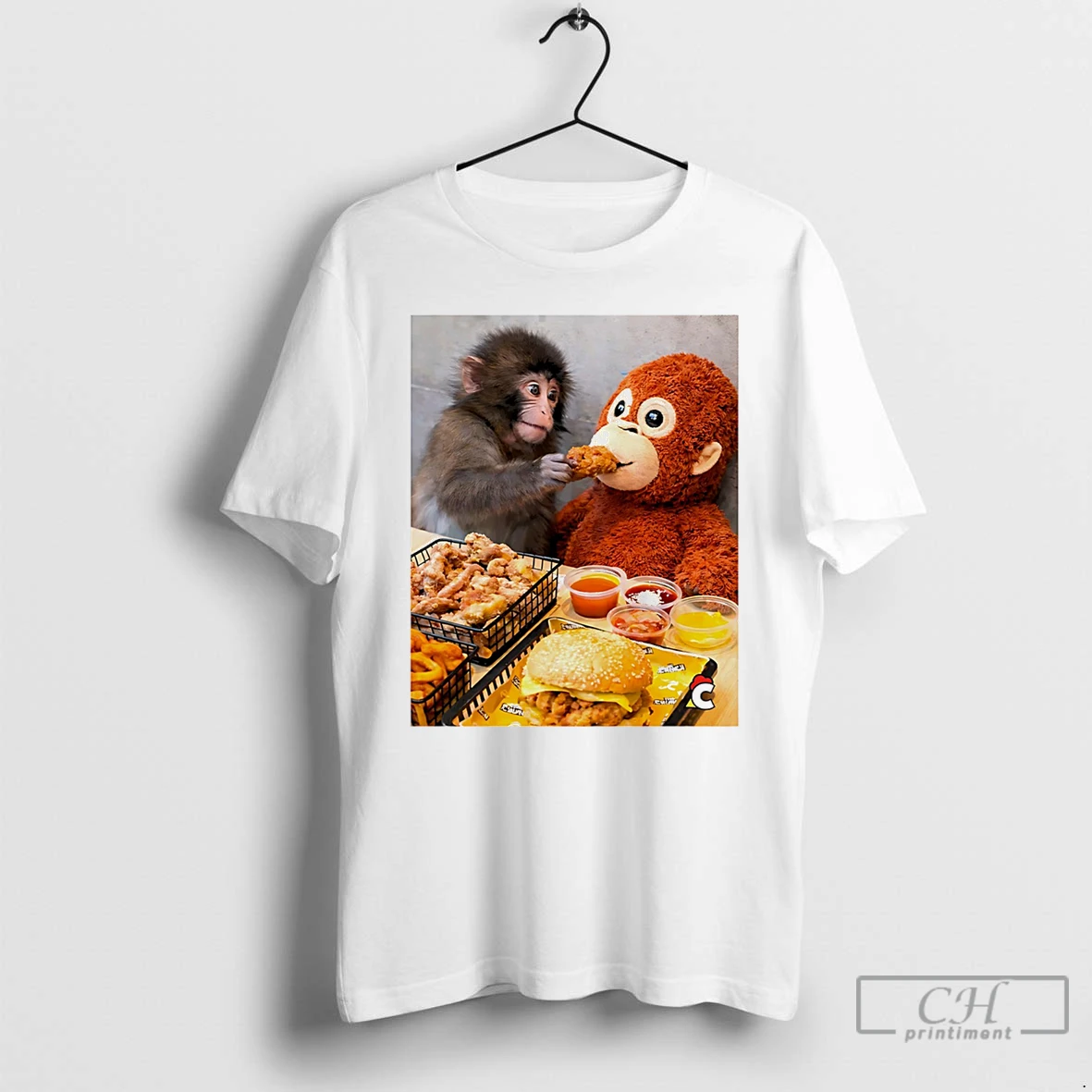 Classic Punch Kun Punch Monkey Eat Fast Food T Shirts Sweater Hoodie