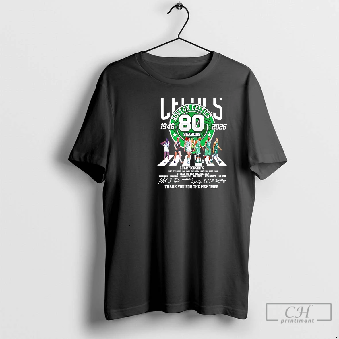 Classic The Boston Celtics Abbey Road 80 Season Thank You For The Memories 1 T Shirts Sweater Hoodie