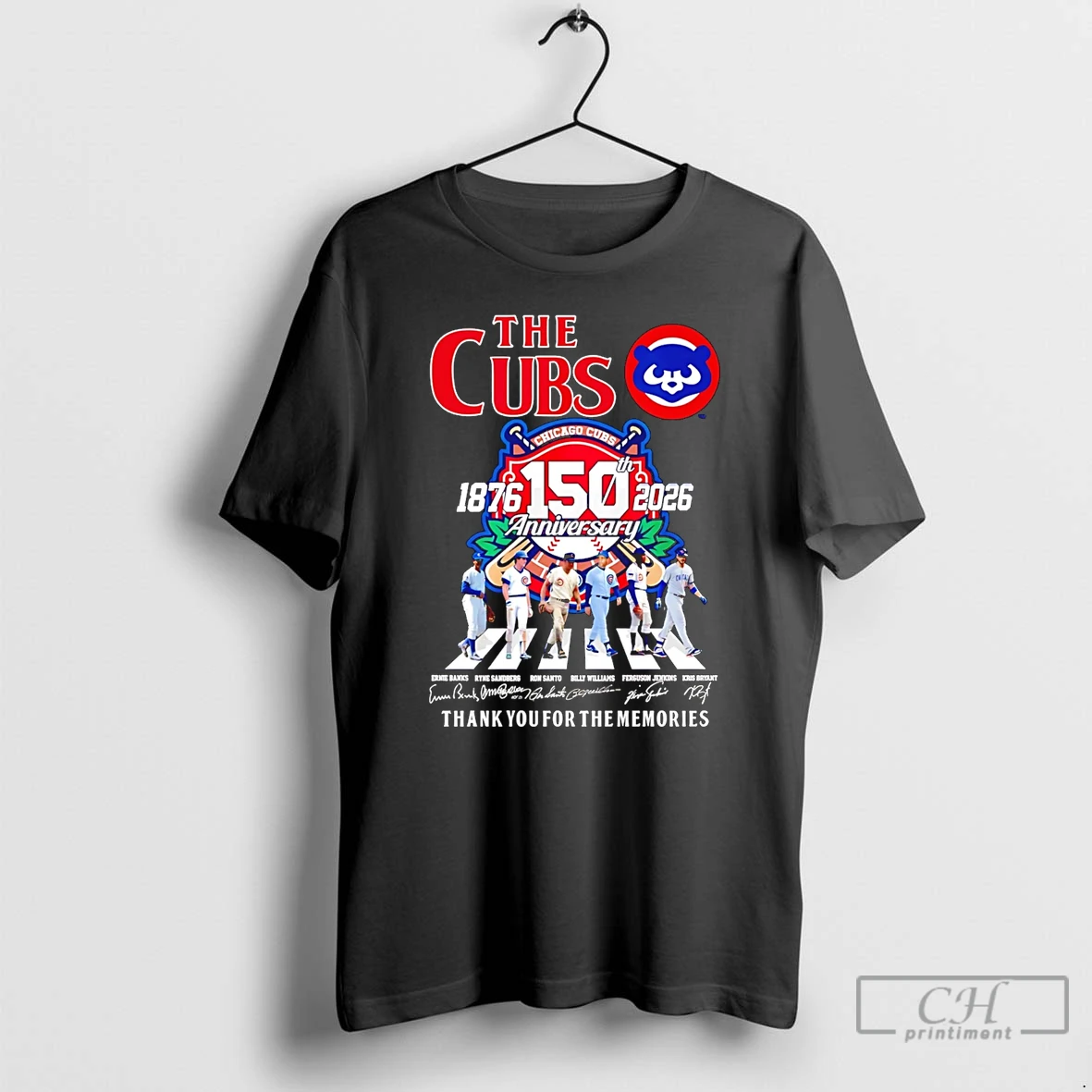 Classic The Cubs 150th Anniversary 1876 2026 Thank You For The Memories Signatures T Shirts Sweater Hoodie