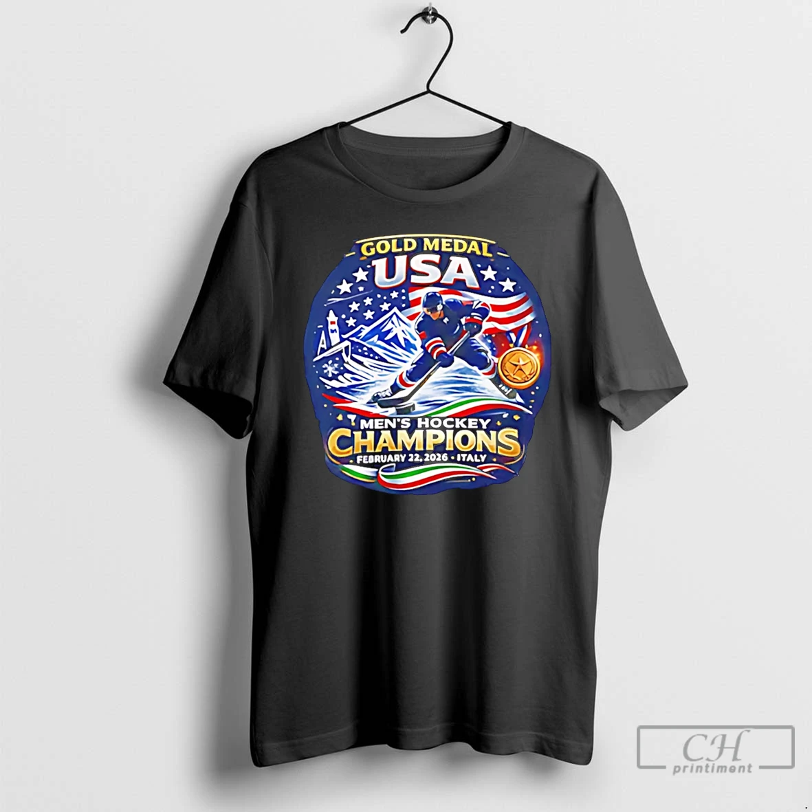 Classic Usa Mens Hockey Gold Medal Champions 2026 T Shirts Sweater Hoodie