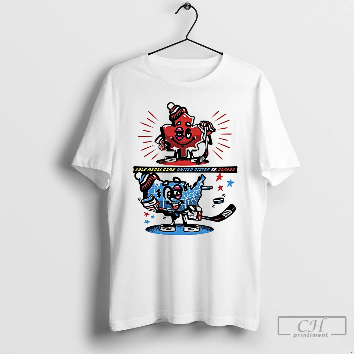 Classic Usa Vs Canada 2026 Gold Medal Game Map T Shirts Sweater Hoodie