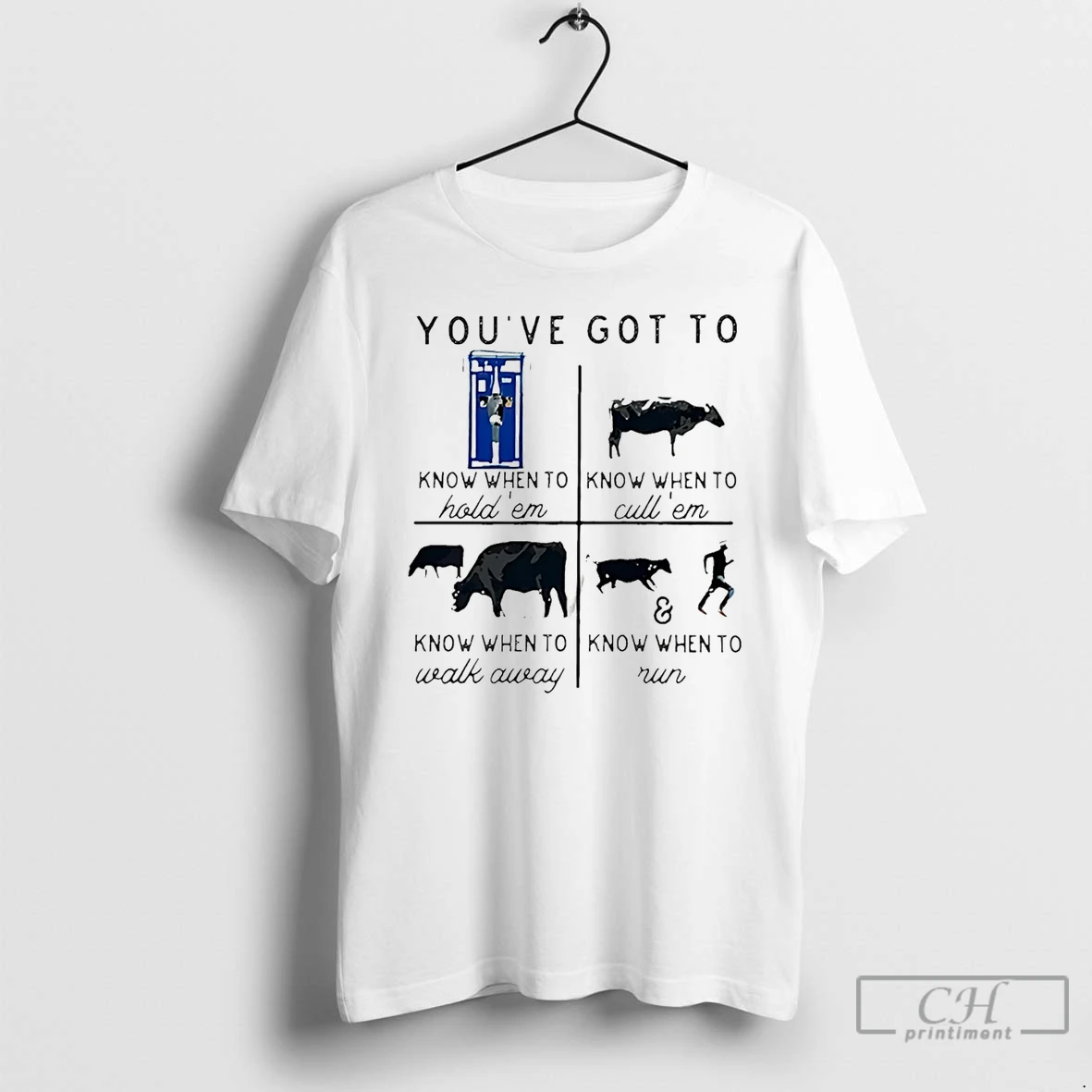 Classic Youve Got To Know When To Hold Em Cow T Shirts Sweater Hoodie