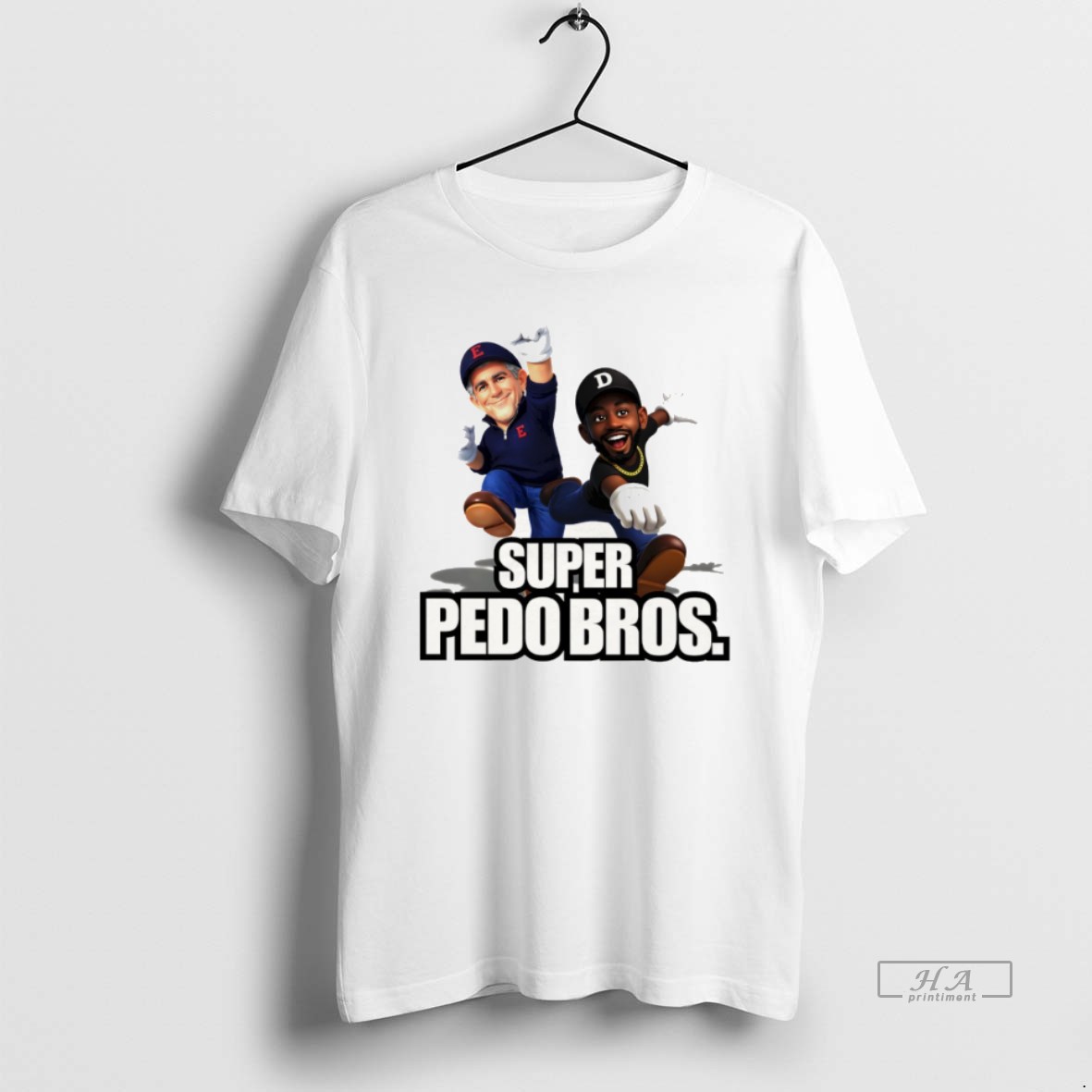 Official Epstein Files Cartoon Super Mario Bros Super Pedo Bros Parody T Shirt