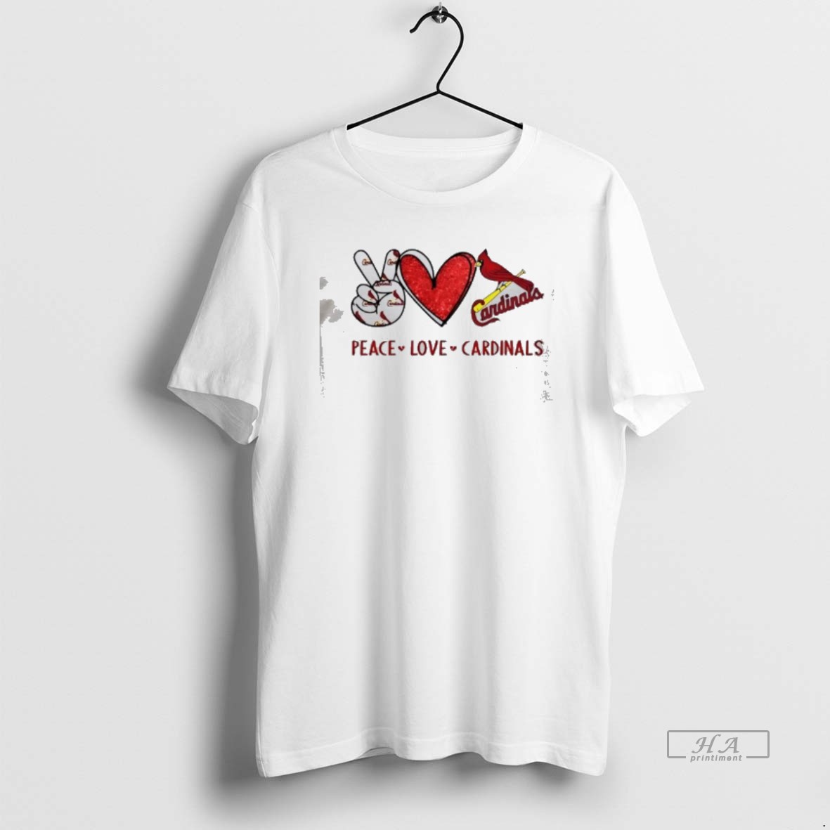 Official Peace Love Cardinals St T Shirt