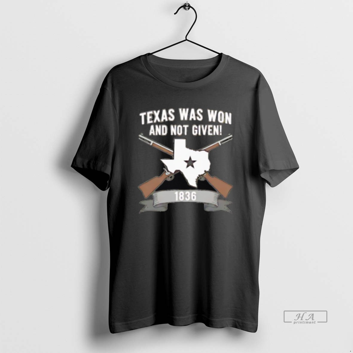 Official Texas Was Won And Not Given Esst 1836 Gun And Map Vintage T Shirt