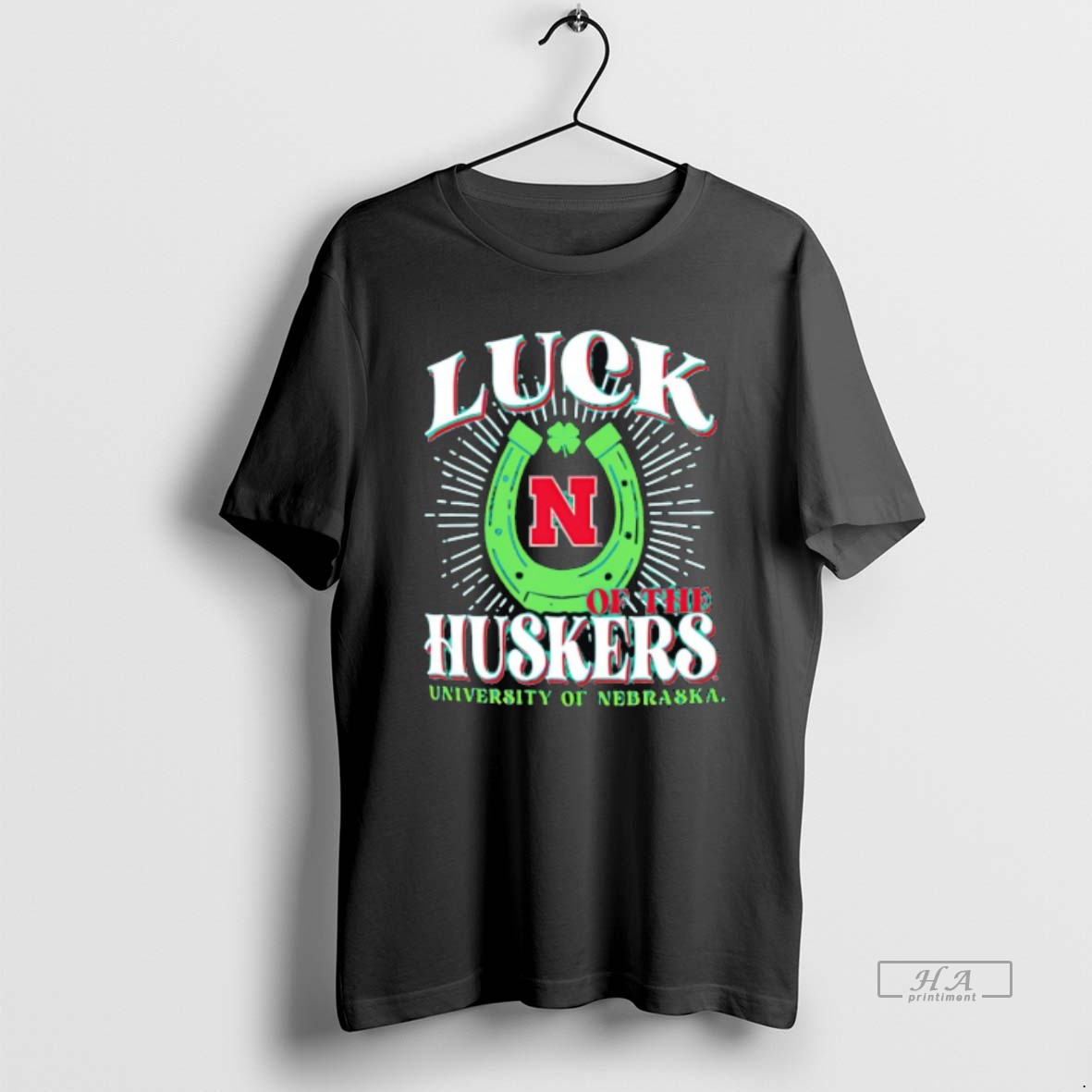 Official University Of Nebraska Huskers Luck Of The Hokies Logo T Shirt