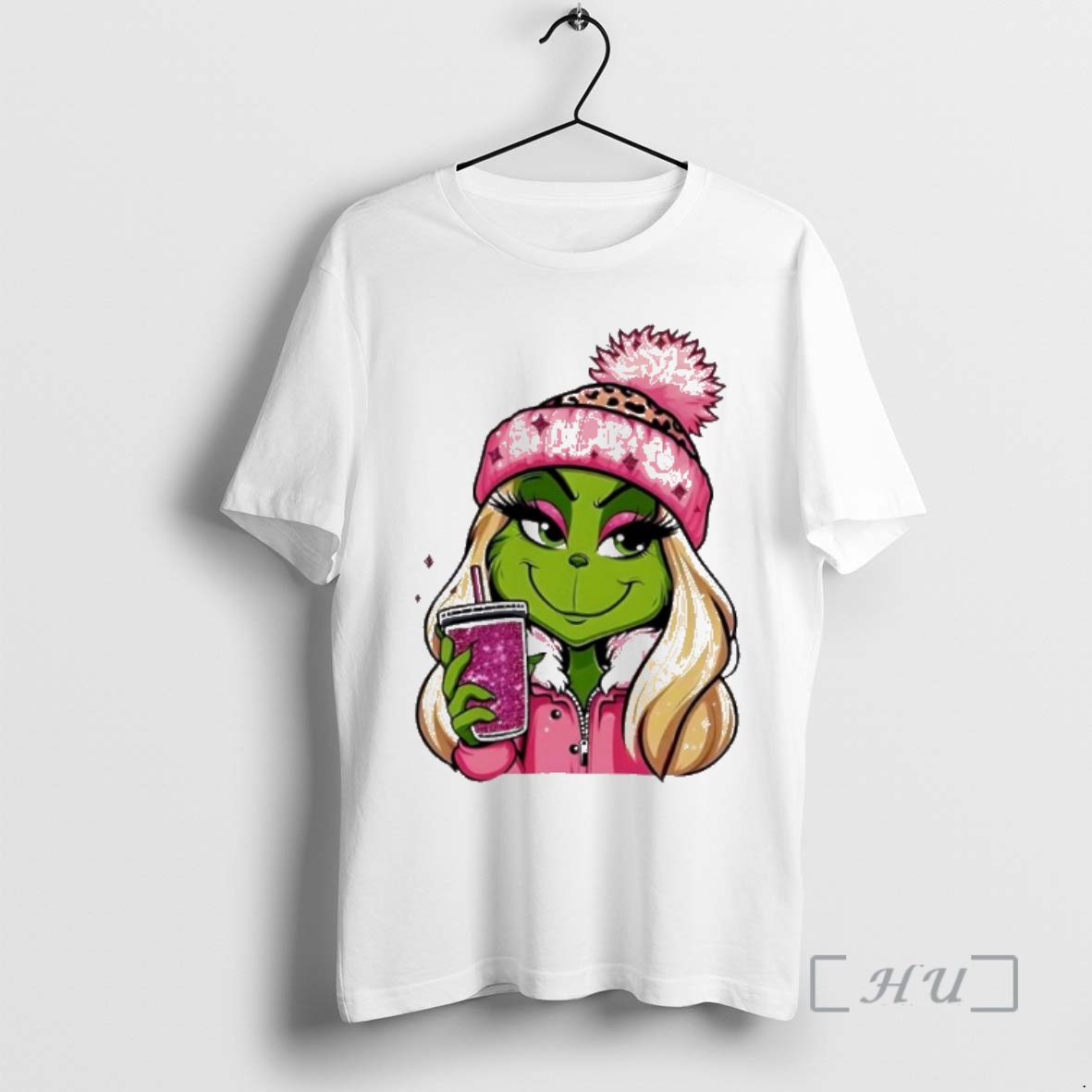 Officials Christmas Pink Grinch Girl Milktea 2025 Premium T Shirts Sweater Hoodie