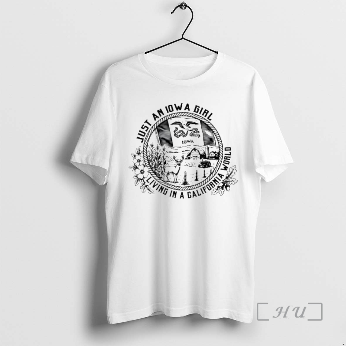 Officials Just An Iowa Girl Living In A California World State Characteristic Womens Premium T Shirts Sweater Hoodie