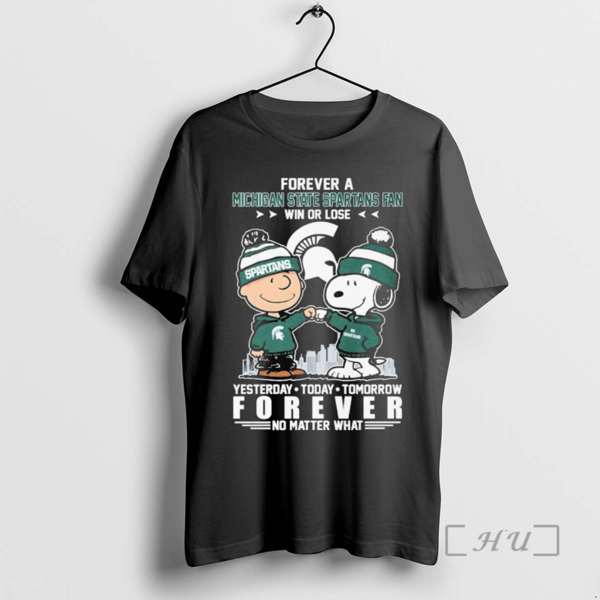 Officials Snoopy Woodstock And Charlie Brown Forever A Michigan State Spartans Fan Win Or Lose Forever No Matter What Shirts Premium T Shirts Sweater Hoodie