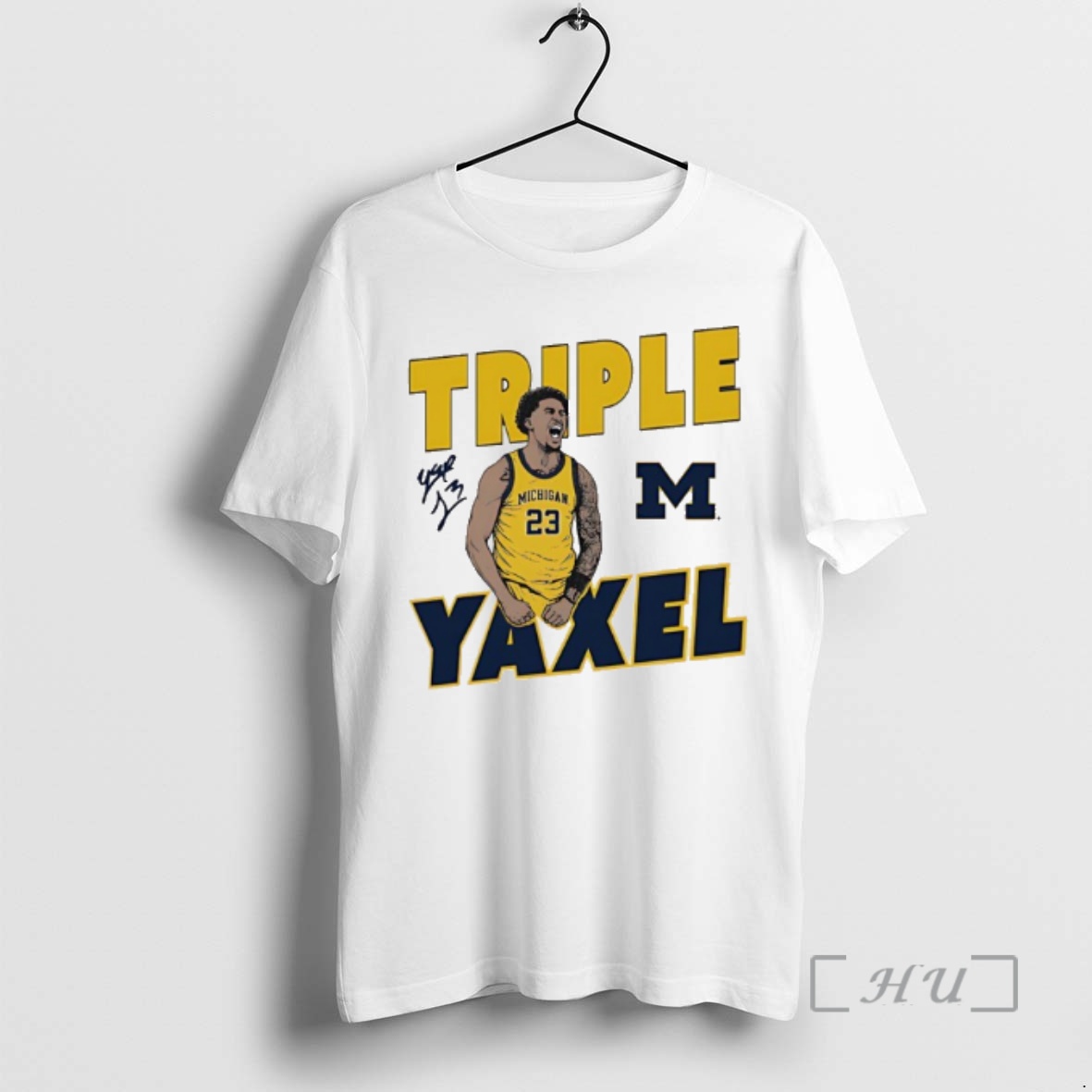 Officials Yaxel Lendeborg Michigan Wolverines Big Ten Tournament Triple Yaxel Signature Premium T Shirts Sweater Hoodie