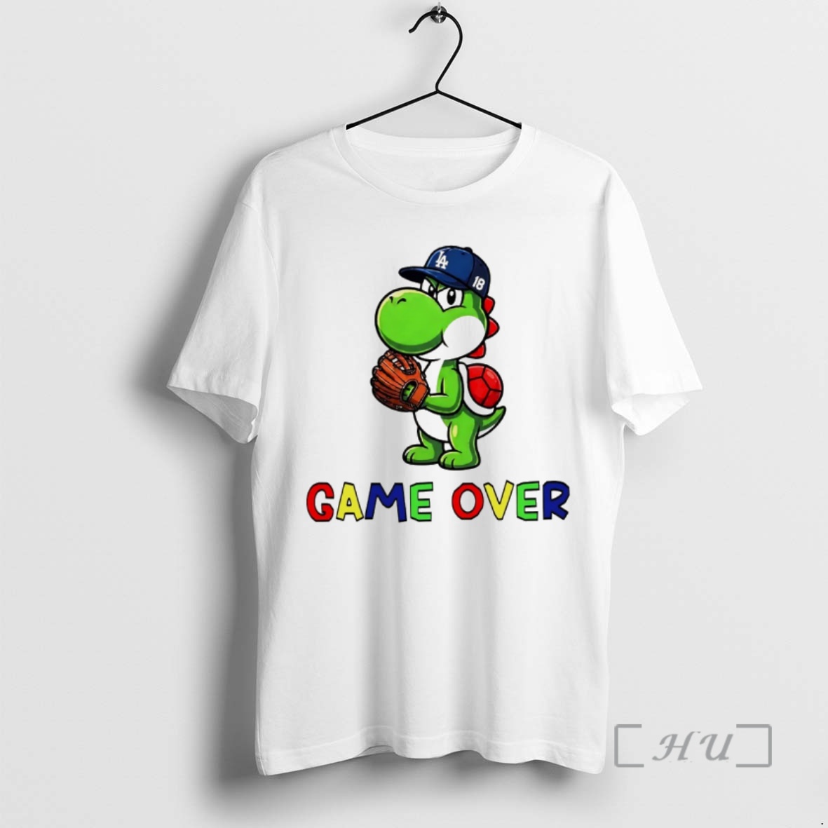Officials Yoshinobu Yoshi Super Mario Game Over Los Angeles Dodgers Baseball Premium T Shirts Sweater Hoodie