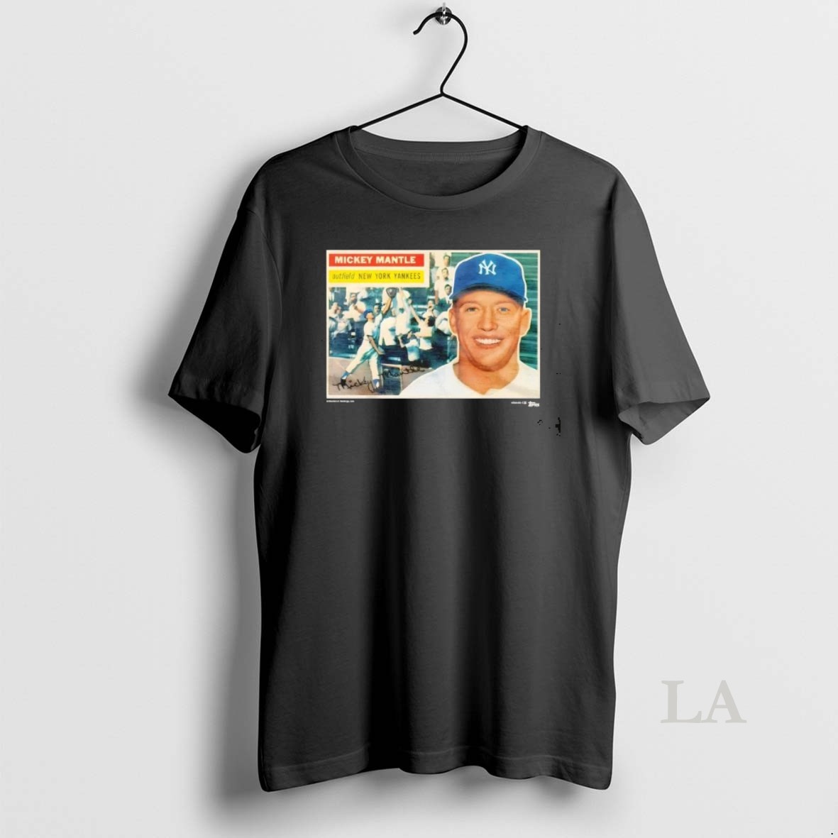 Original 1956 Topps Baseball Mickey Mantle New York Yankees Shirt