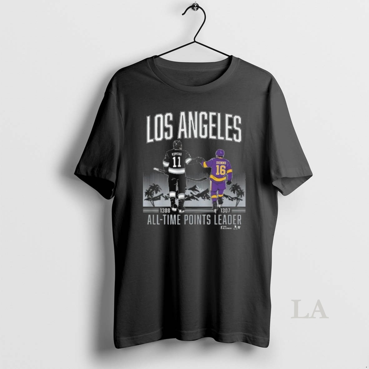 Original Anze Kopitar And Marcel Dionne Los Angeles All Time Points Leader Shirt