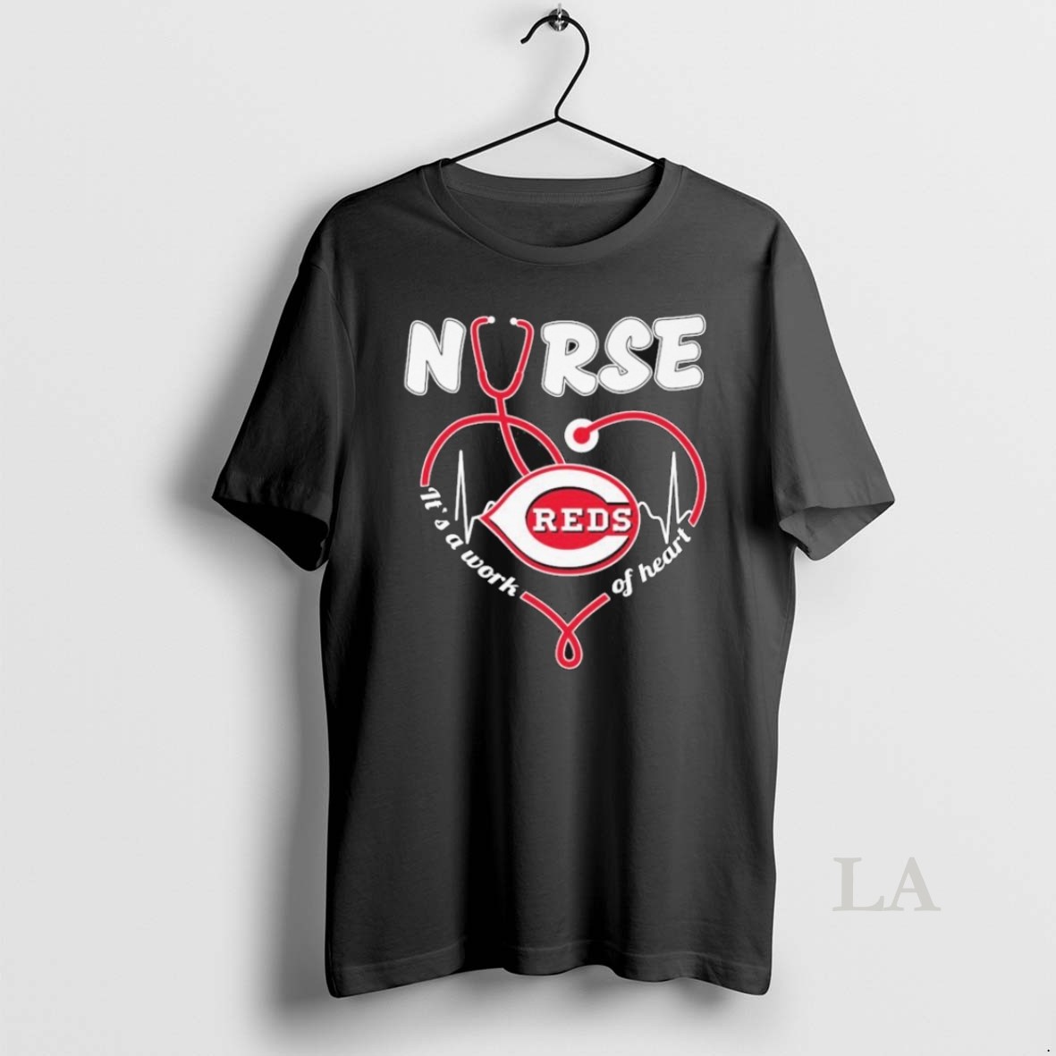 Original Cincinnati Reds Nurse Its A Work Of Heart Stethoscope Shirts Shirt