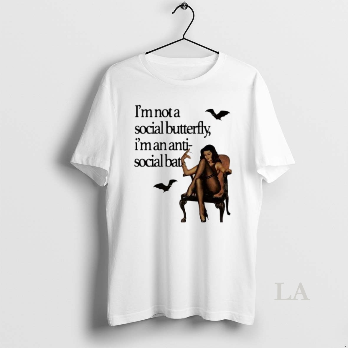 Original Im Not A Social Butterfly Im An Antisocial Bat Vintage Womens Shirt