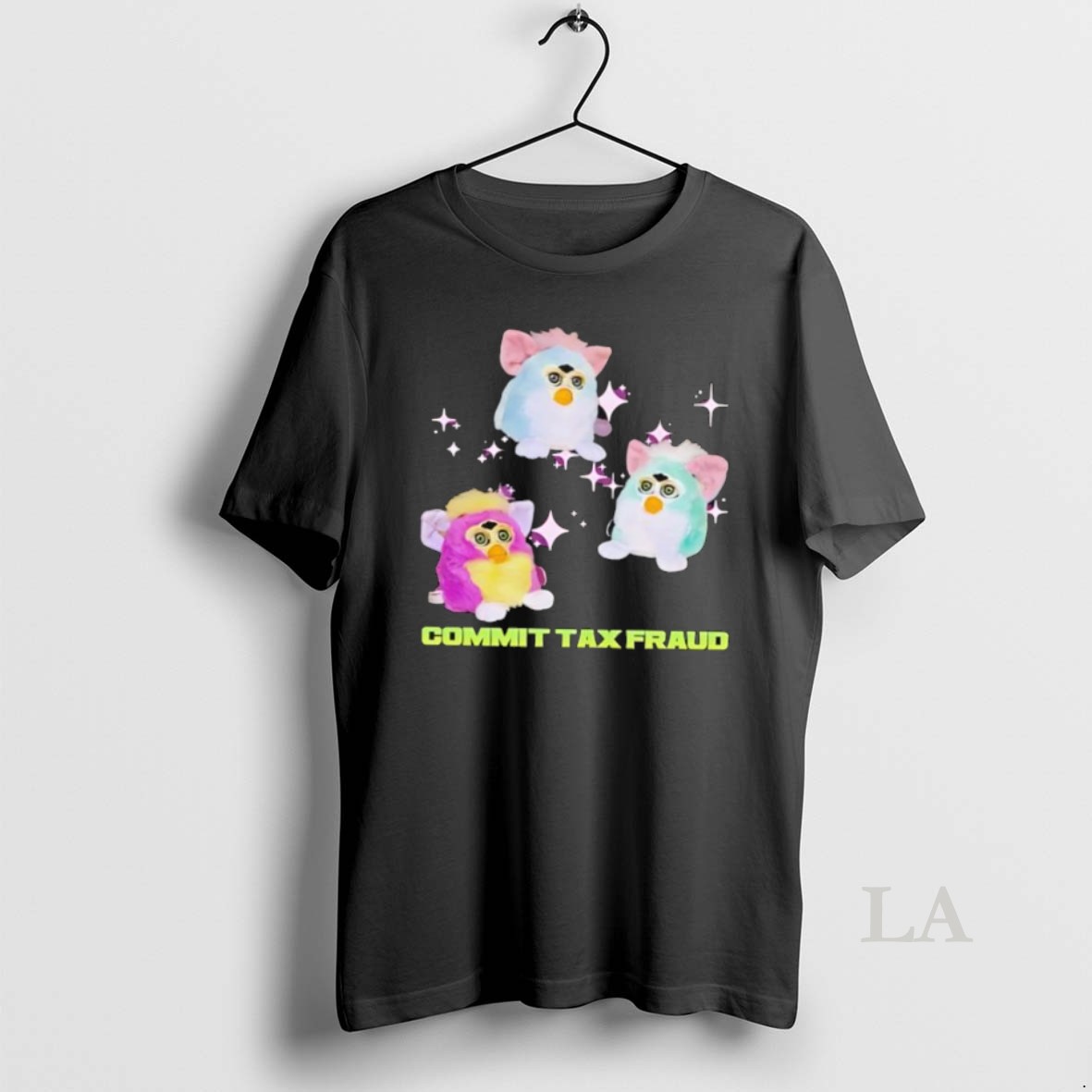 Original Pink And Blue Furbies Sparkles Commit Tax Fraud Shirt