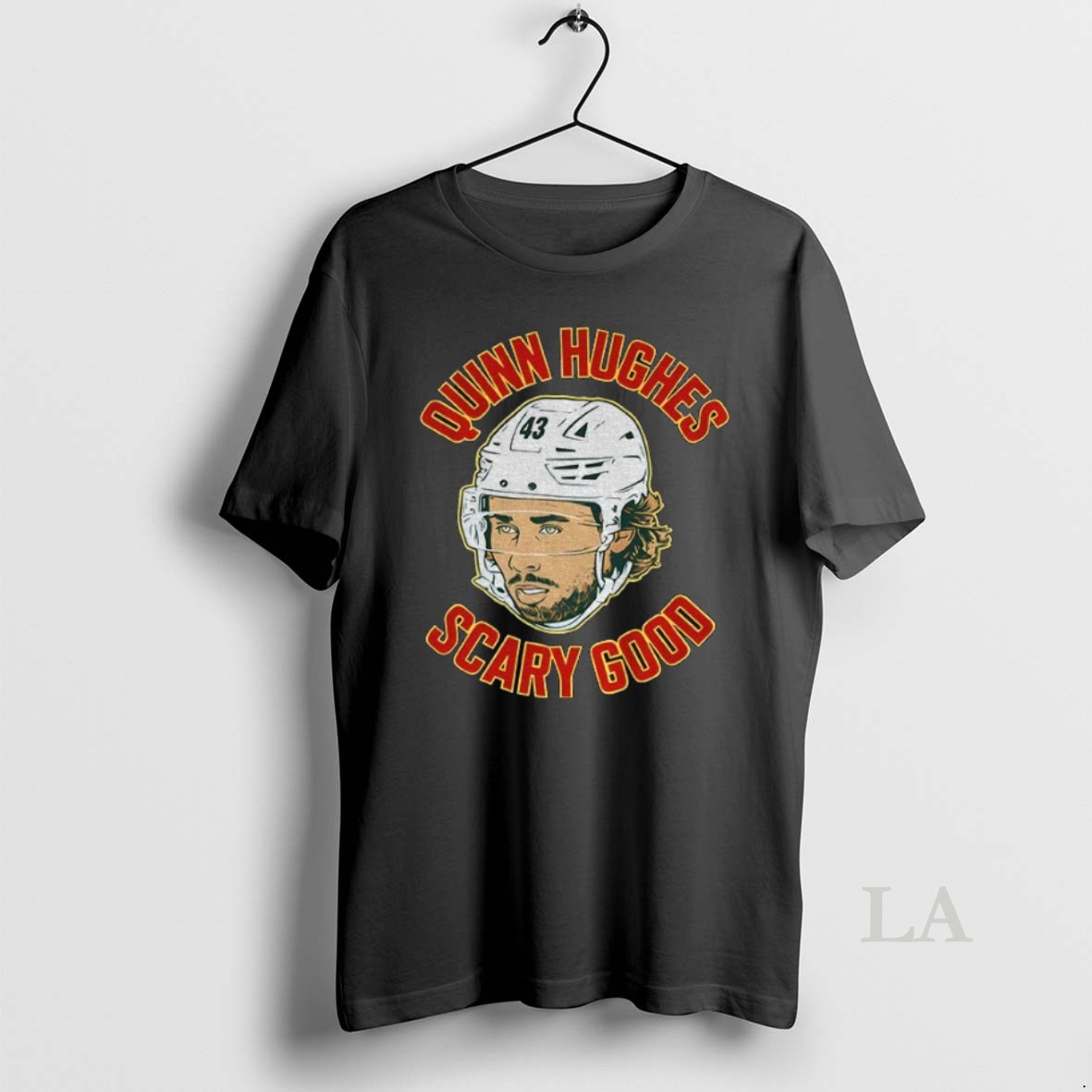 Original Quinn Hughes Big Face Minnesota Wild Hockey Scary Good Shirt