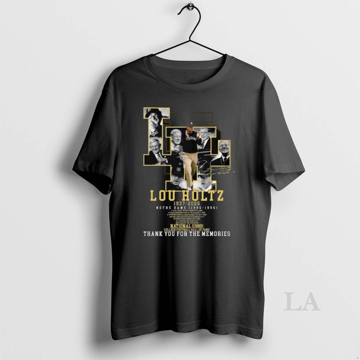 Original Rip Lou Holtz Legendary Coach 1937 2026 Thank You For The Memories Signature Long Sleve Shirt