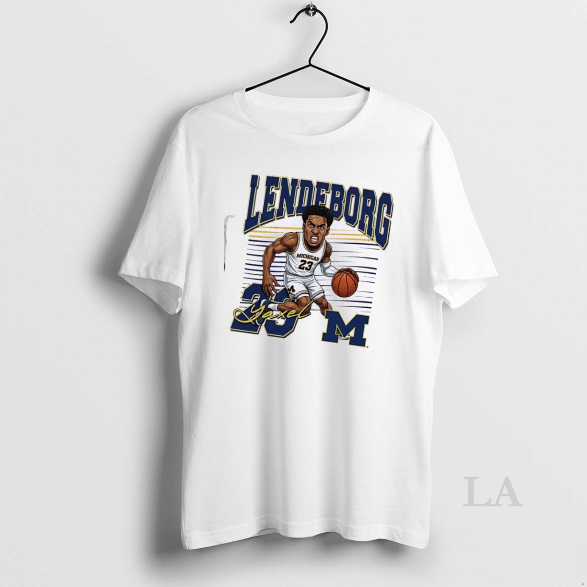Original Yaxel Lendeborg University Of Michigan Basketball Caricature Shirt