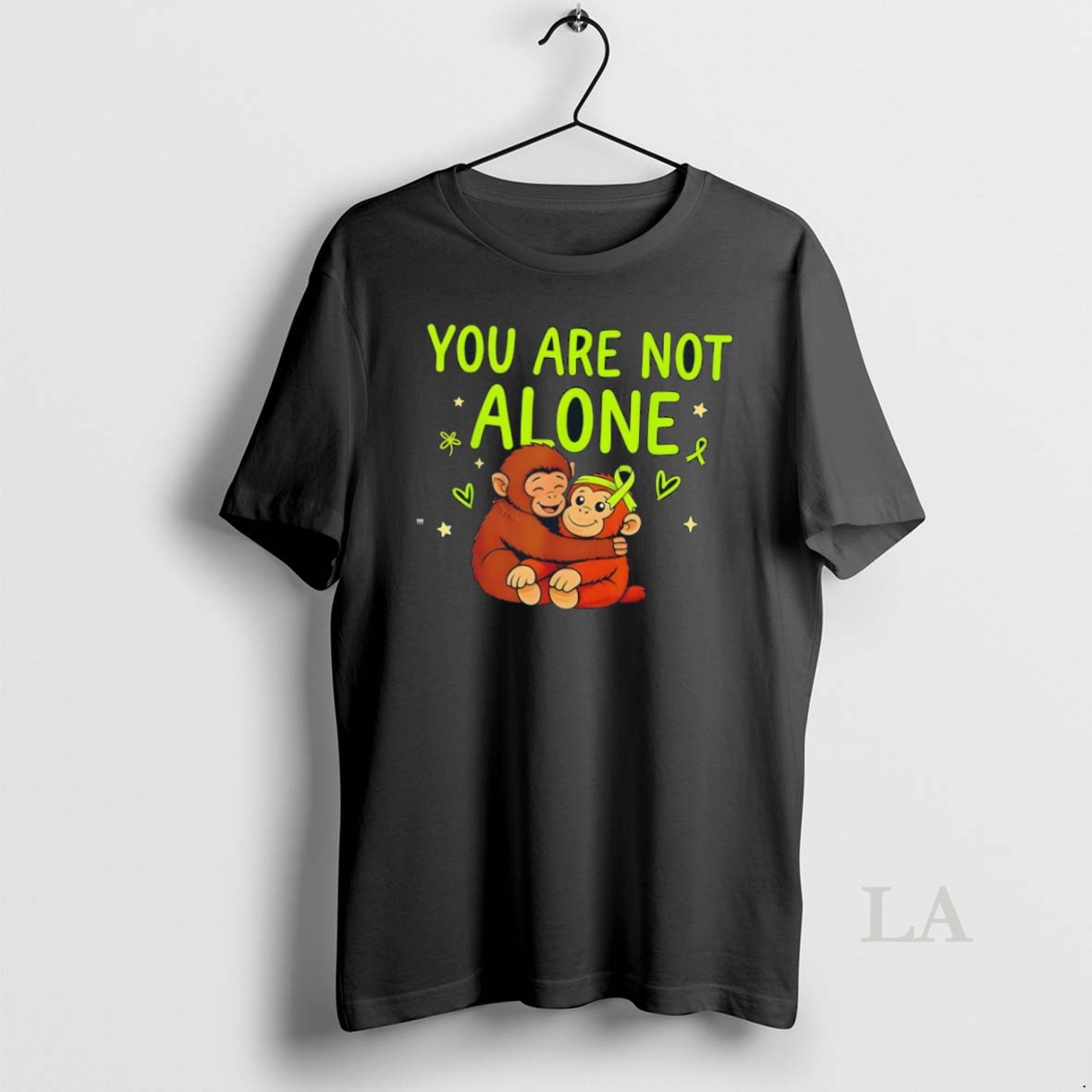 Original You Are Not Alone Baby Monkey Punch Mental Health Awareness Shirt