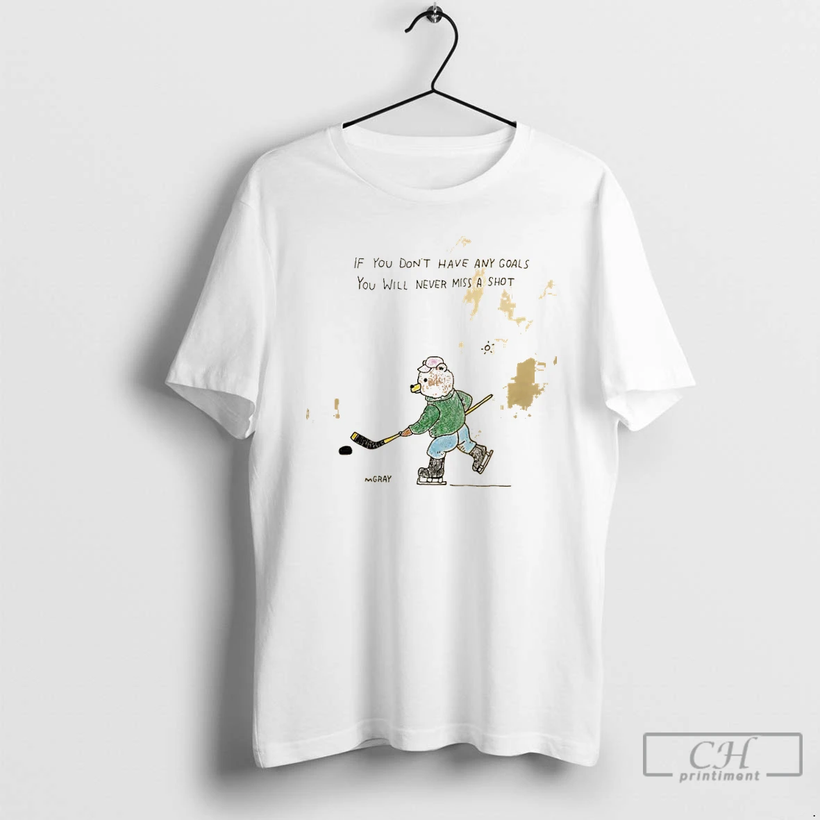 Classic If You Dont Have Any Goals You Will Never Miss A Shot Bear Hockey T Shirts Sweater Hoodie