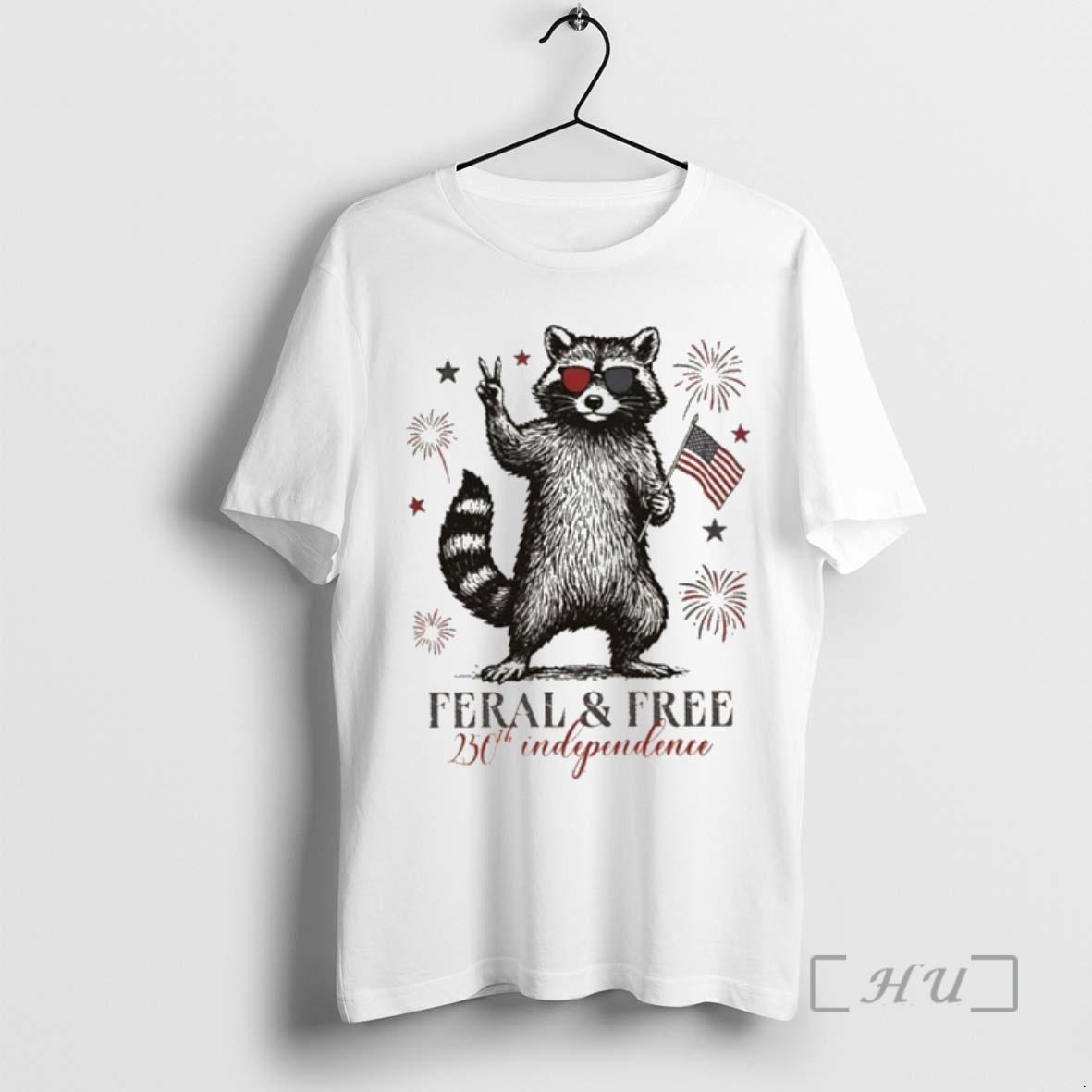 Officials Feral But Free Patriotic Raccoon Usa 250th Anniversary Premium T Shirts Sweater Hoodie