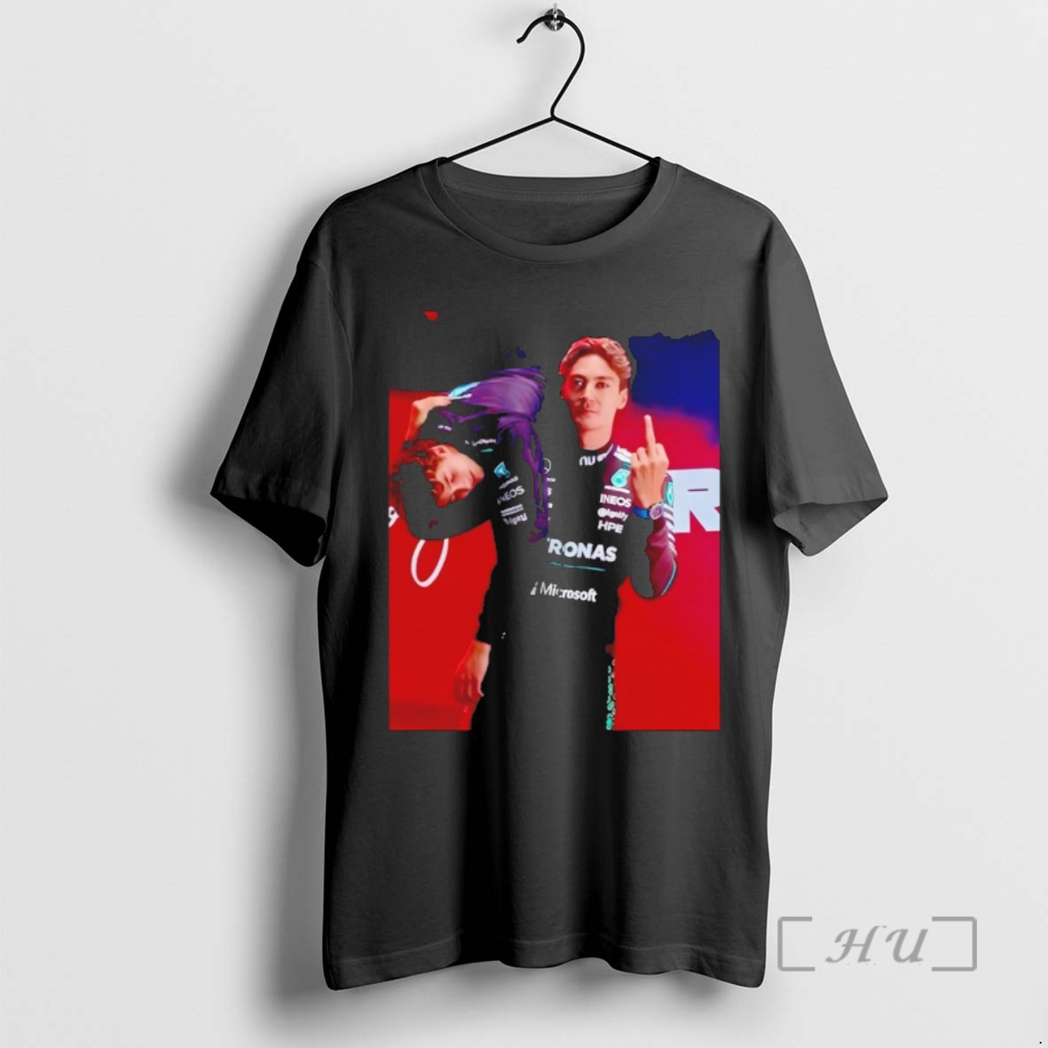 Officials George Russell Middle Finger Mercedes Amg Petronas F1 Photo Vintage Premium T Shirts Sweater Hoodie