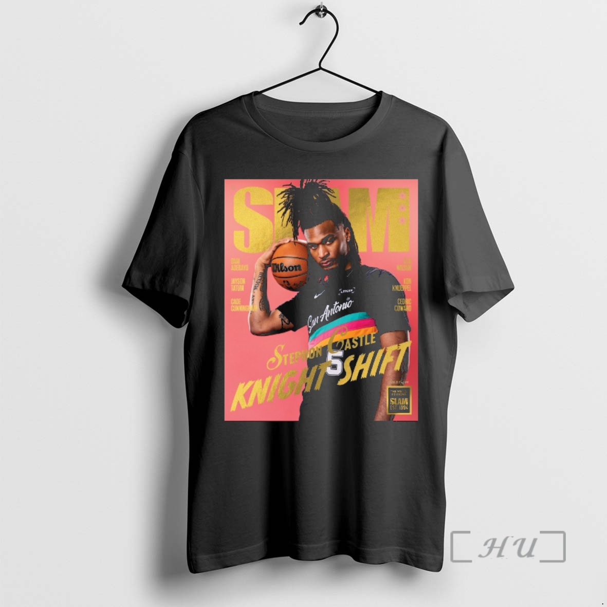 Officials Gold Metal Slam 261 Stephon Castle Knight Shift San Antonio Spurs Basketball Magazine Premium T Shirts Sweater Hoodie