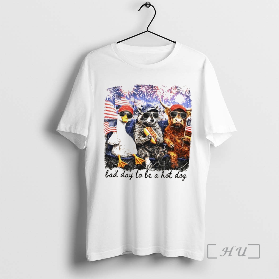 Officials Goose Raccoon Bad Day To Be A Hot Dog American 4th Of July Premium T Shirts Sweater Hoodie