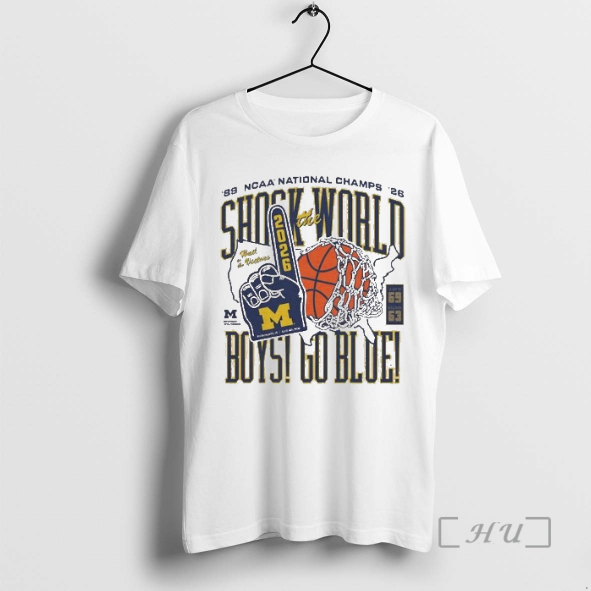 Officials Michigan Wolverines Mens Basketball National Champions 2026 Shock The World Boys Go 2026 Premium T Shirts Sweater Hoodie