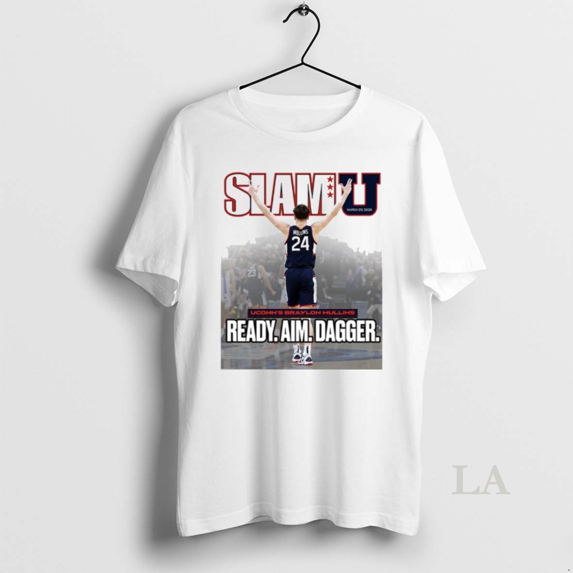 Original 2026 Slam U Cover Uconn Huskies Braylon Mullins Ready Aim Dagger Shirt