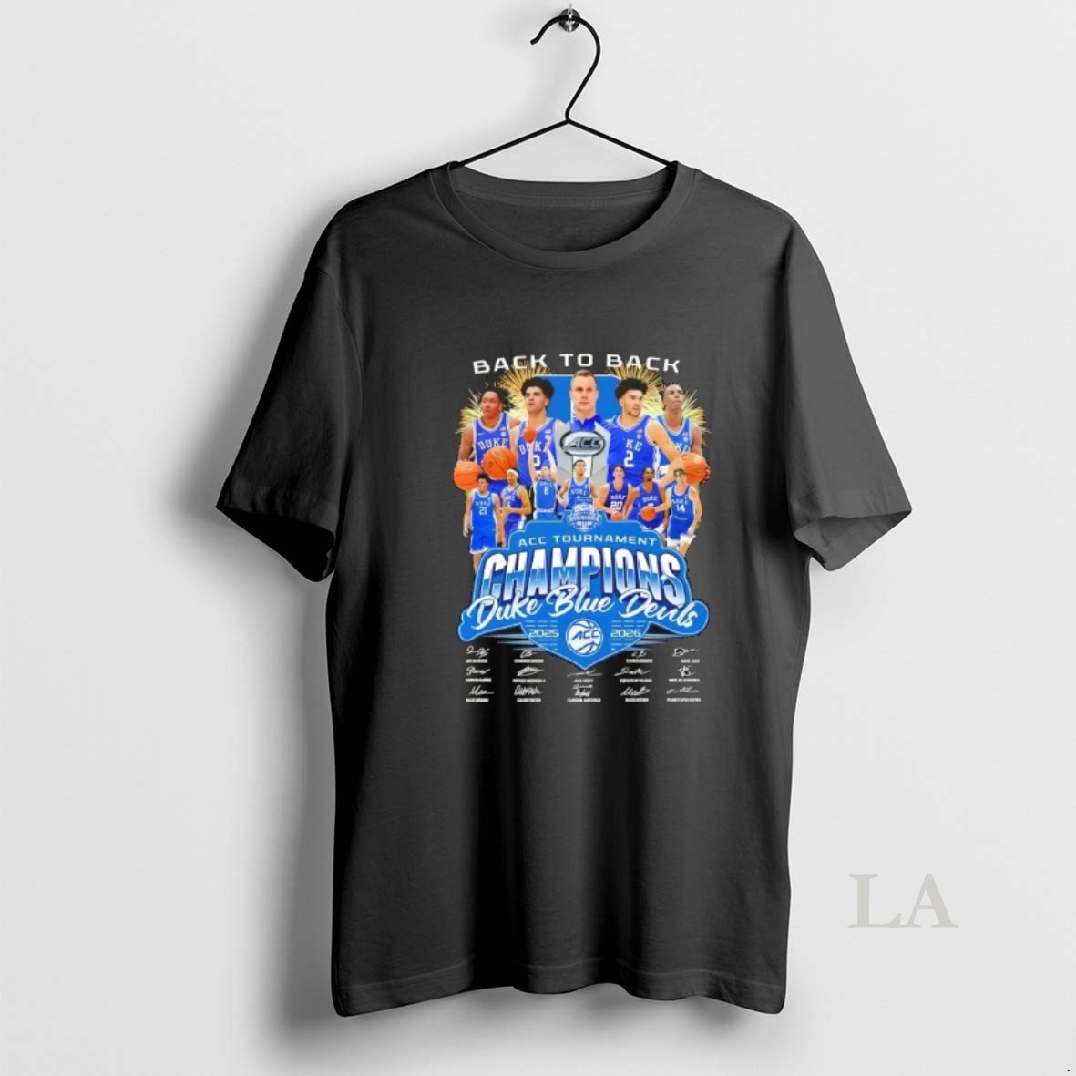 Original Back To Back Acc Tournament Champions Duke Blue Devils All Names Players Shirt