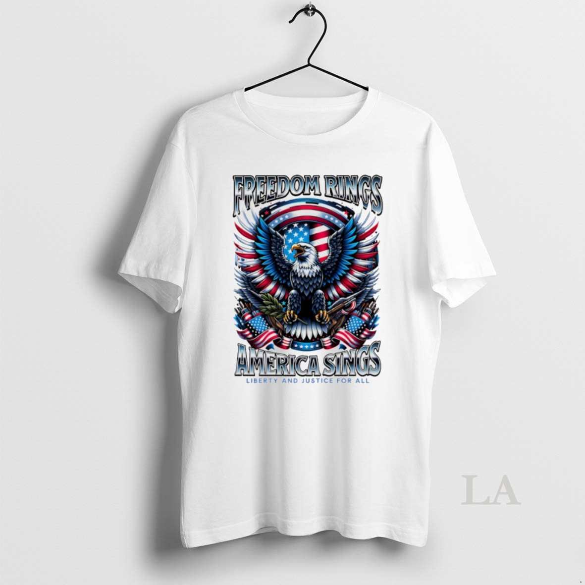 Original Eagles Freedom Rings America Sings Liberty And Justice For All Shirt