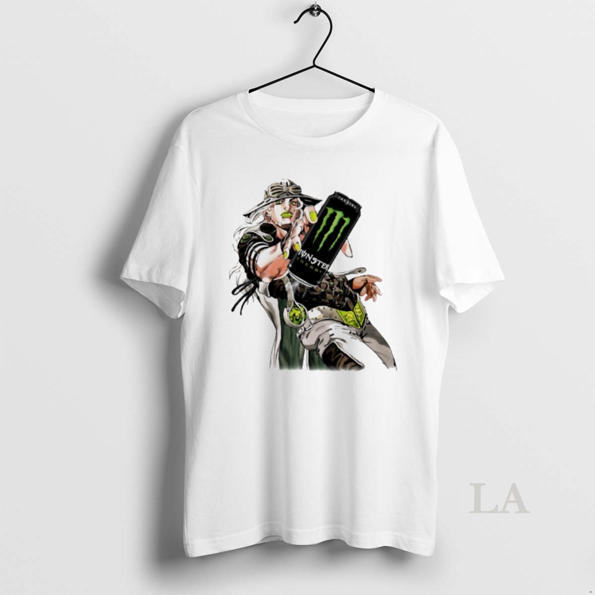 Original Gyro Zeppeli Monster Energy Green Guy Anime Shirt