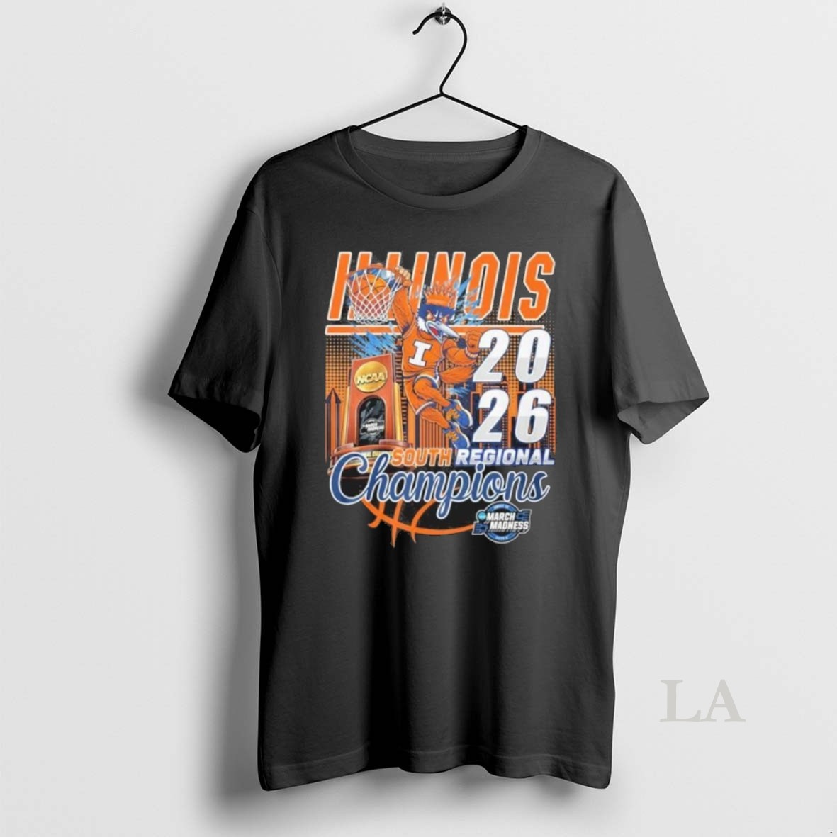 Original Illinois Mens Basketball Mascot 2026 South Regional Champions Shirt