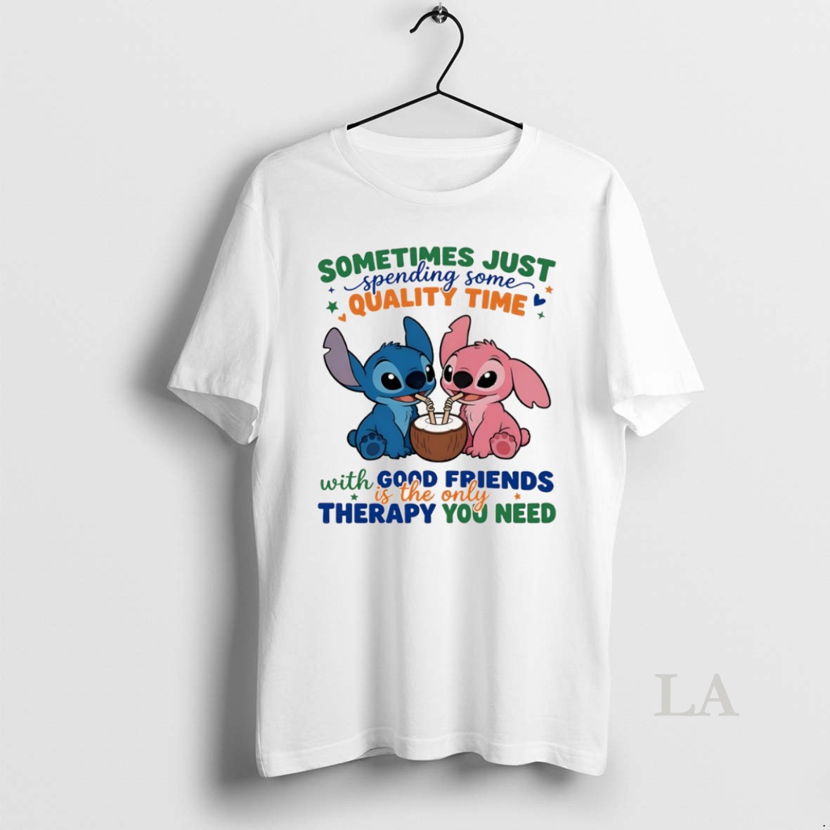 Original Stitch Sometimes Just Spending Some Quality Time With Good Friends Is The Only Therapy You Need Shirt