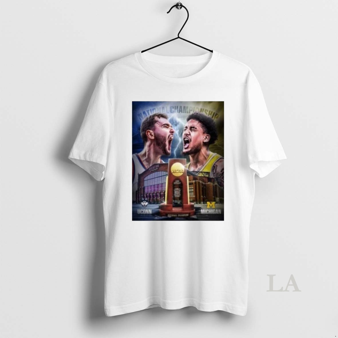 Original Uconn Huskies Vs Michigan Wolverines Matchup Two Teams One Goal 2026 Ncaa Division 1 Mens Basketball National Championship Shirt