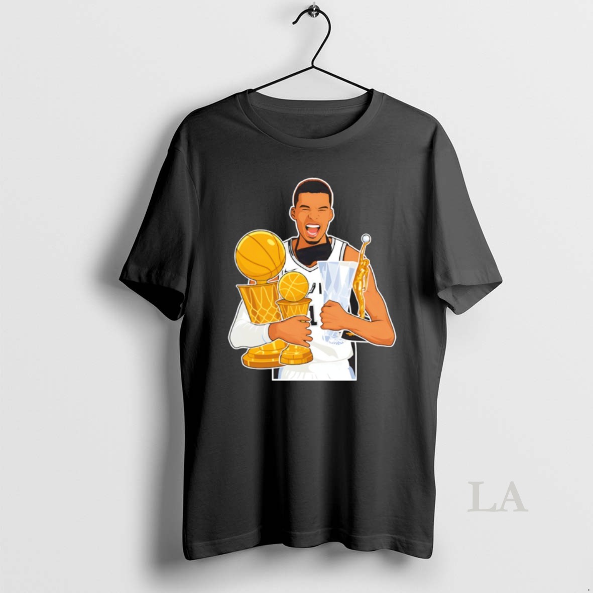 Original Victor Wembanyama Cartoon Holding Trophy San Antonio Spurs Basketball Mvp Shirt