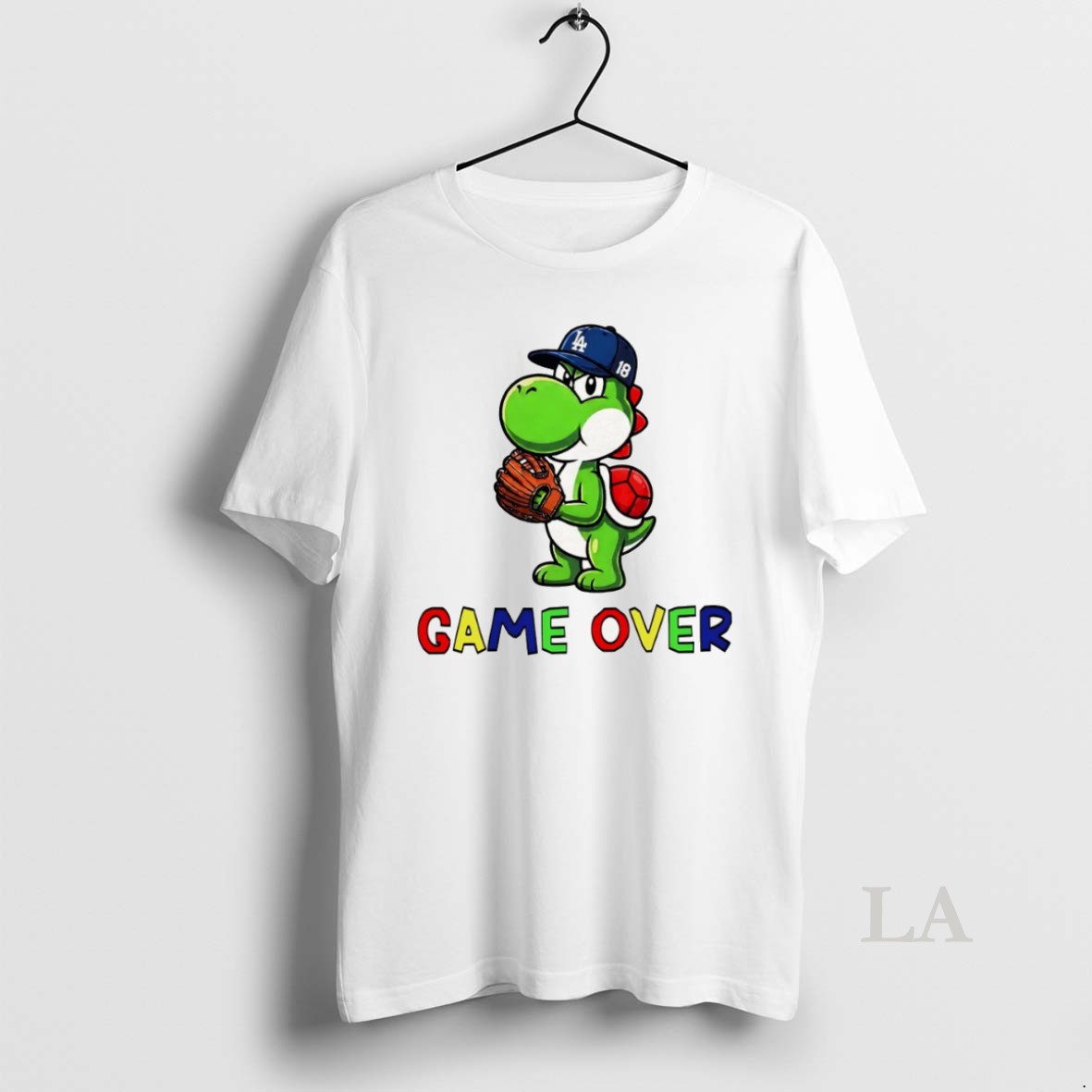 Original Yoshinobu Yoshi Super Mario Game Over Los Angeles Dodgers Baseball Shirt