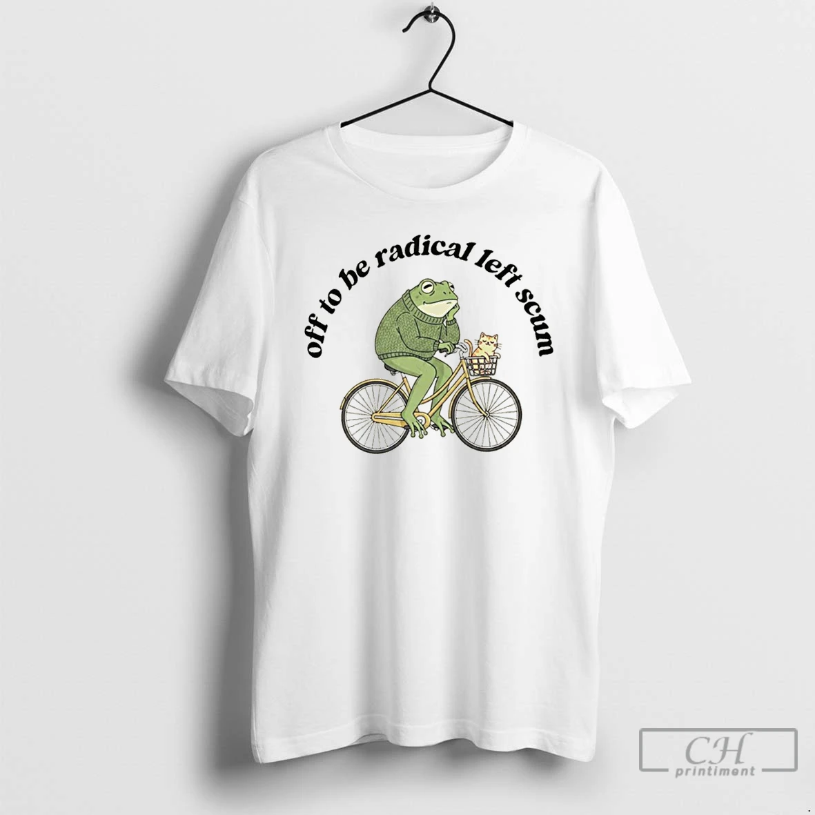 Premium Frog And Cat On Bicycle Resistance Off To Be Radical Left Scum T Shirts Sweater Hoodie