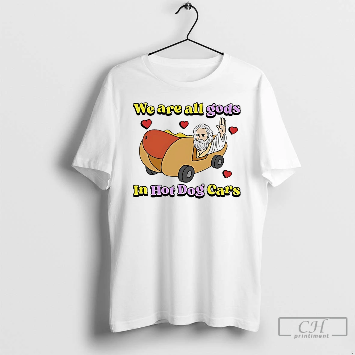 Premium We Are All Gods In Hot Dog Cars T Shirts Sweater Hoodie
