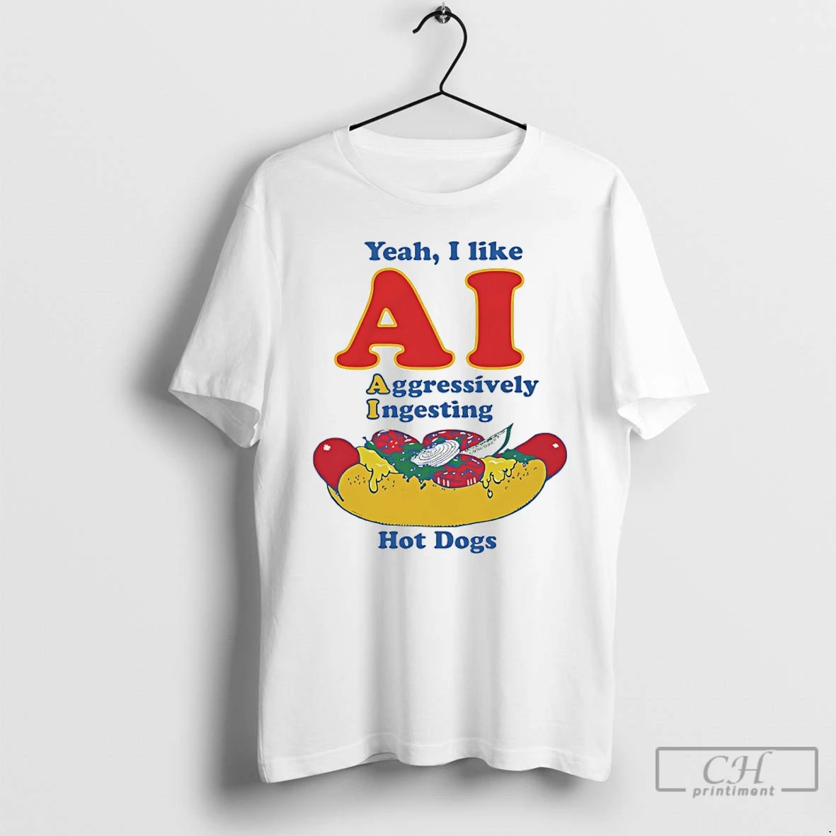 Premium Yeah I Like Ai Aggressively Ingesting Hot Dogs T Shirts Sweater Hoodie