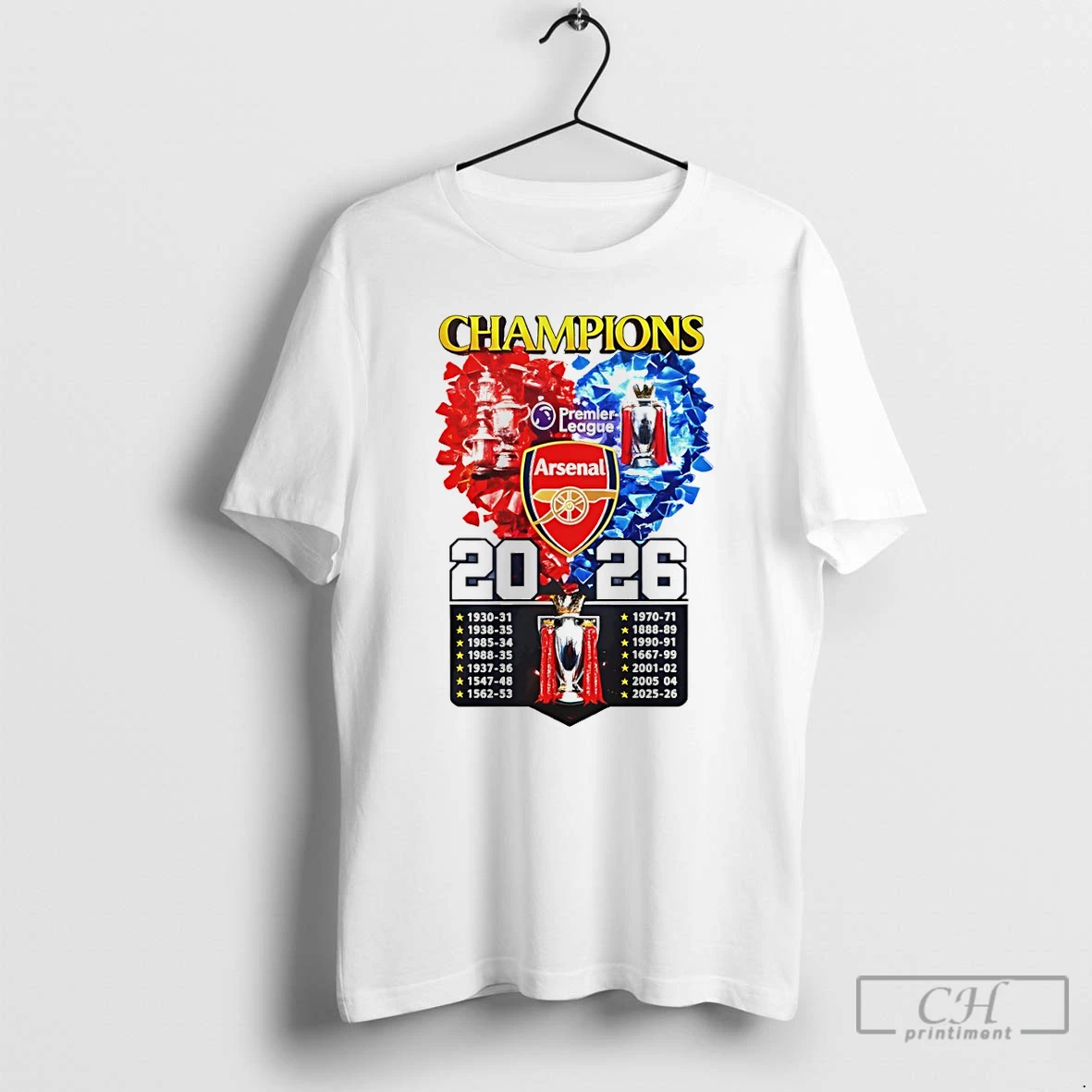 Classic Arsenal Fc Premier League 2026 Champions Lover T Shirts Sweater Hoodie