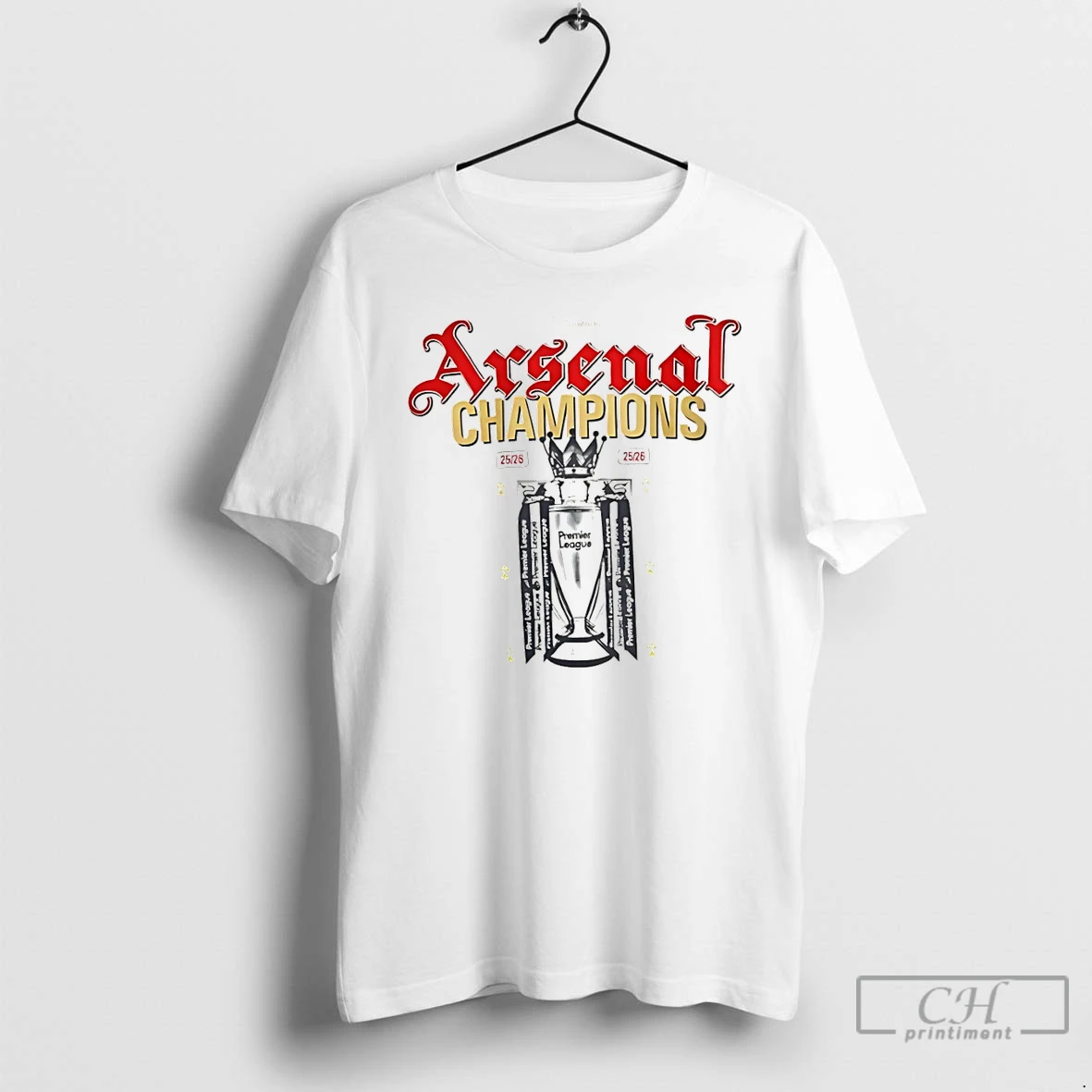 Classic Arsenal Fc Premier League Champions 25 26 Cup T Shirts Sweater Hoodie