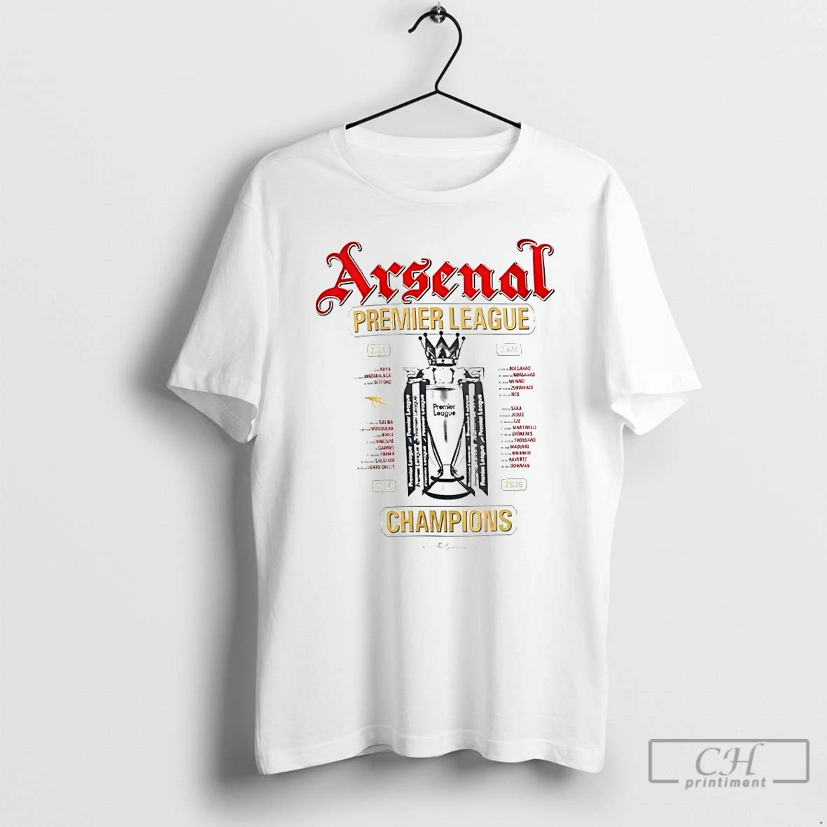 Classic Arsenal Fc Premier League World Champions 25 26 Cup T Shirts Sweater Hoodie
